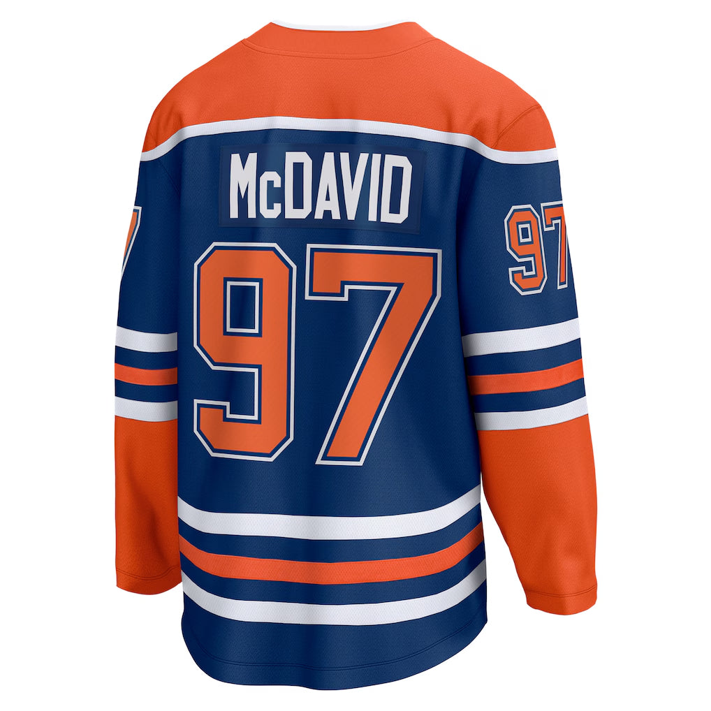Connor McDavid #97 Edmonton Oilers Fanatics Player Breakaway NHL Trikot Blau