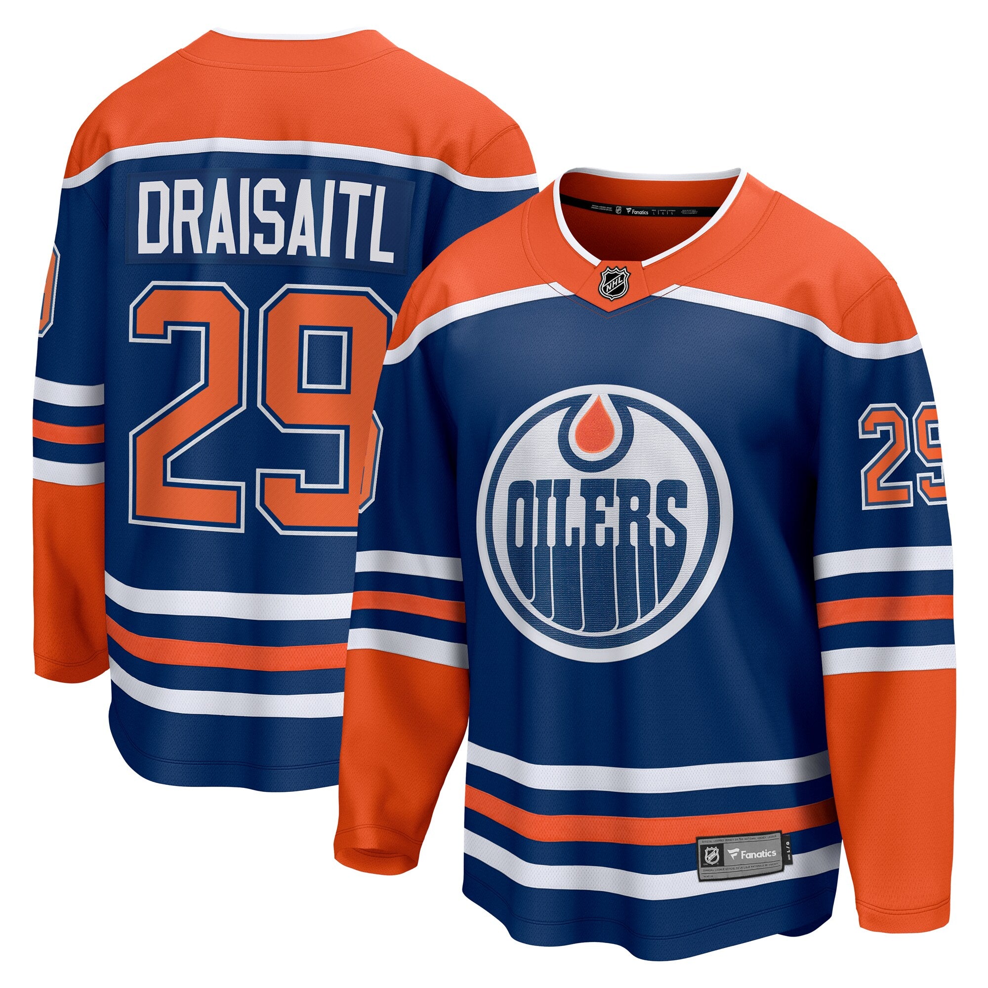 Leon Draisaitl #29 Edmonton Oilers Fanatics Player Breakaway NHL Trikot Blau