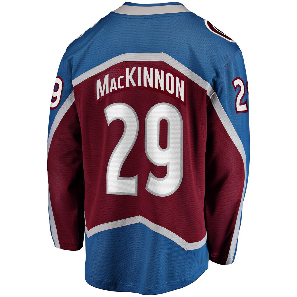 Nathan MacKinnon #29 Colorado Avalanche Fanatics Player Breakaway NHL Trikot Blau Rot - STADIUMDREAMS