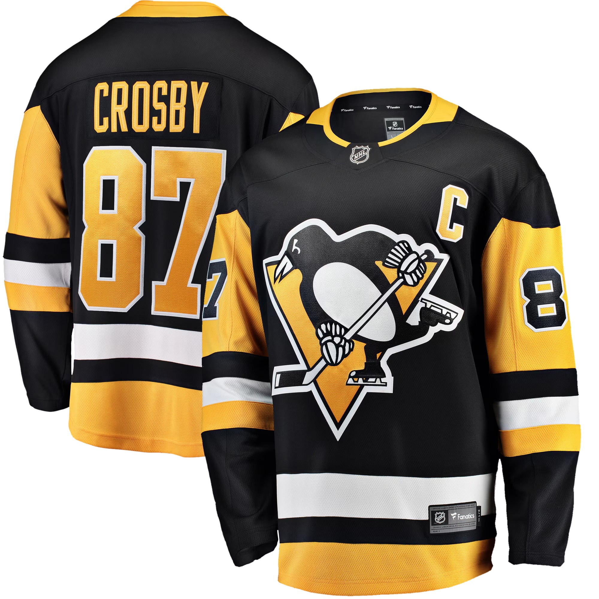 Sidney Crosby #87 Pittsburgh Penguins Fanatics Player Breakaway NHL Trikot Schwarz