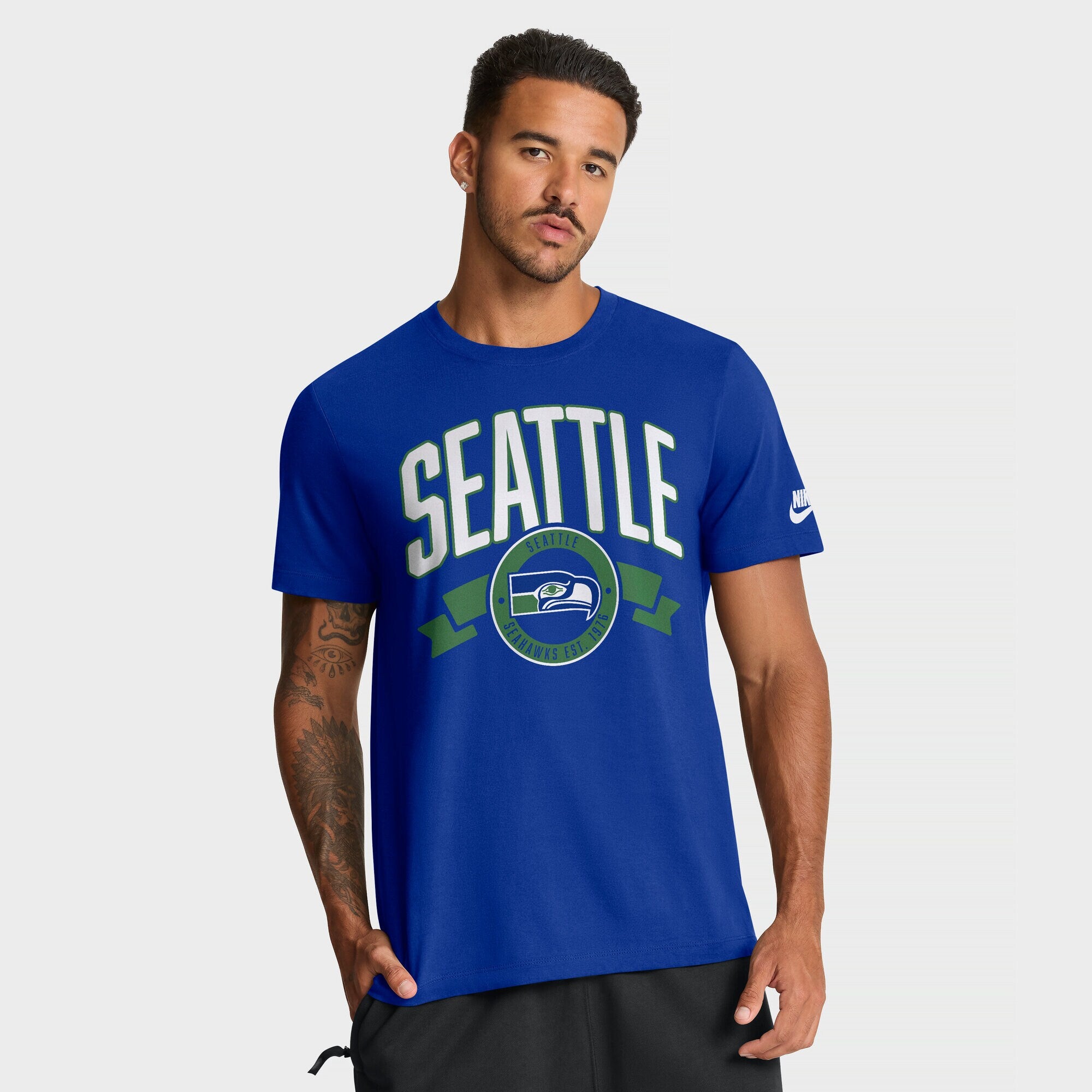 Seattle Seahawks Nike Rewind Backprint Hit NFL T-Shirt Blau