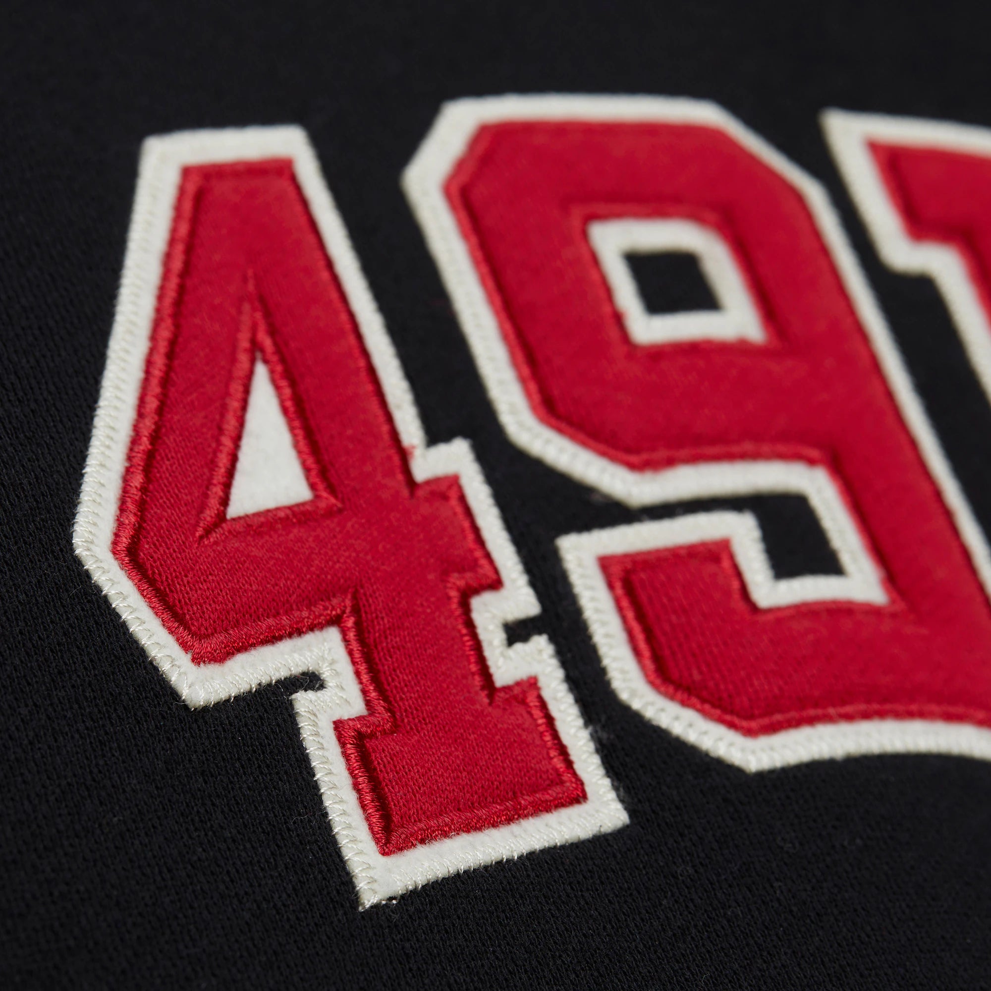 San Francisco 49ers Mitchell & Ness Premium Patch Sideline Fleece Full-Snap NFL Jacke Schwarz