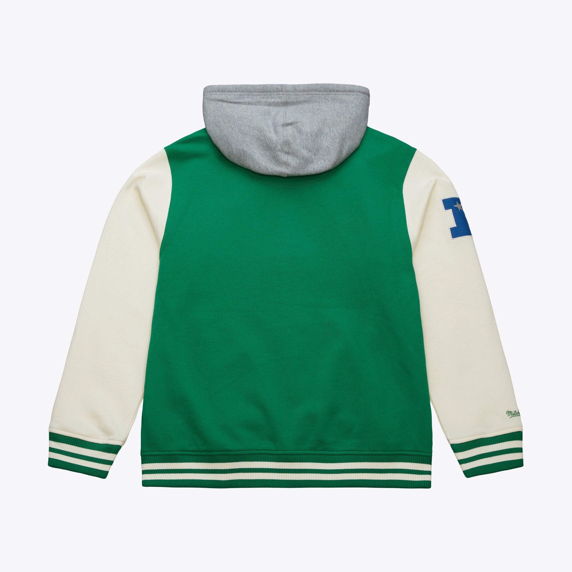 Philadelphia Eagles Mitchell & Ness Premium Patch Sideline Fleece Full-Snap NFL Jacke Grün - STADIUMDREAMS