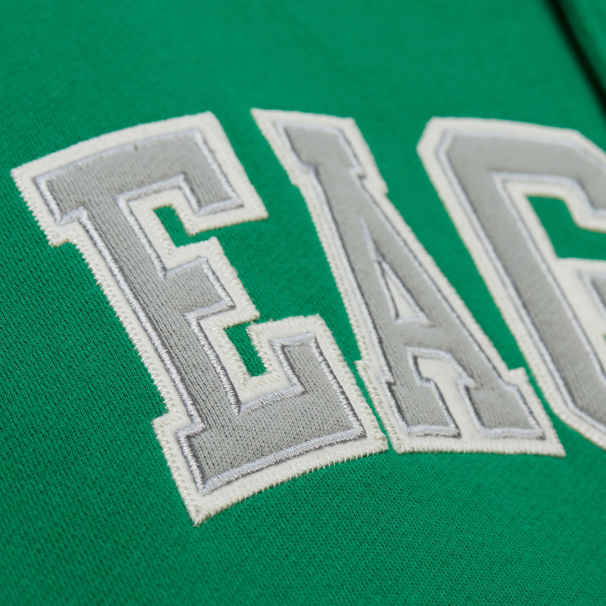 Philadelphia Eagles Mitchell & Ness Premium Patch Sideline Fleece Full-Snap NFL Jacke Grün - STADIUMDREAMS