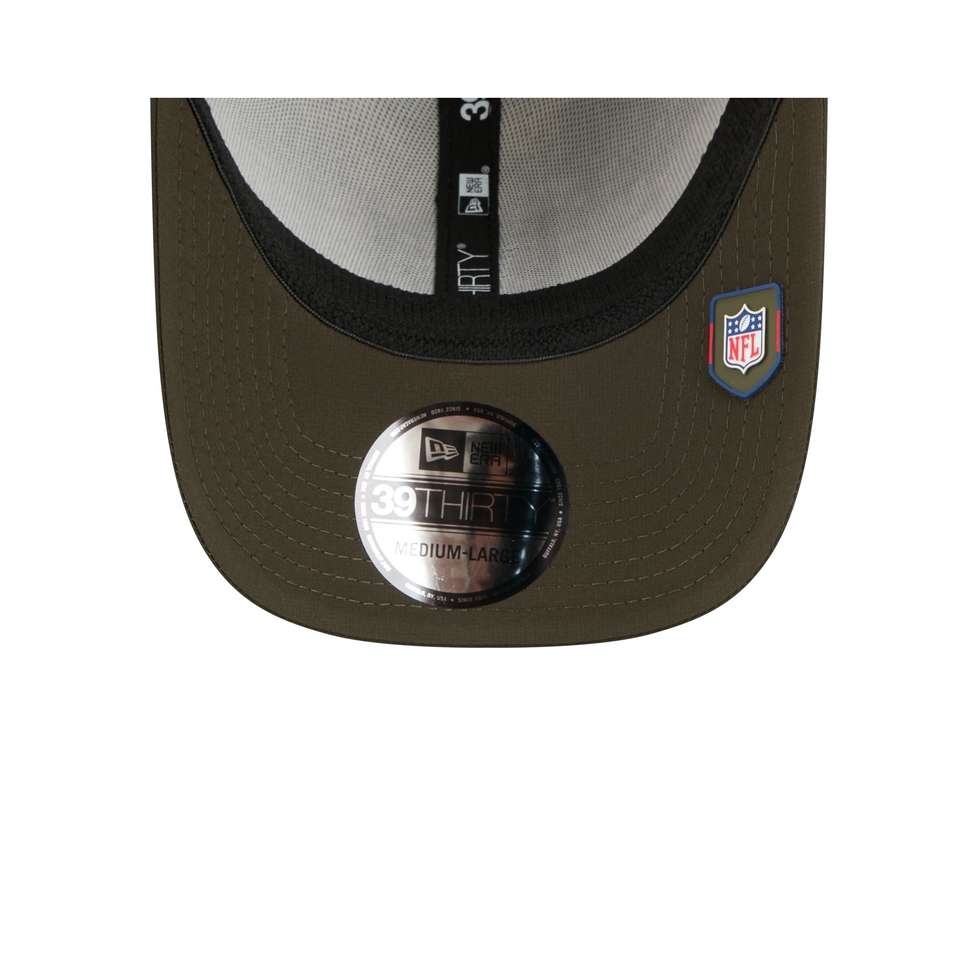NFL Logo Shield New Era 2025 NFL Salute to Service 39THIRTY Flex Fit Cap Camouflage