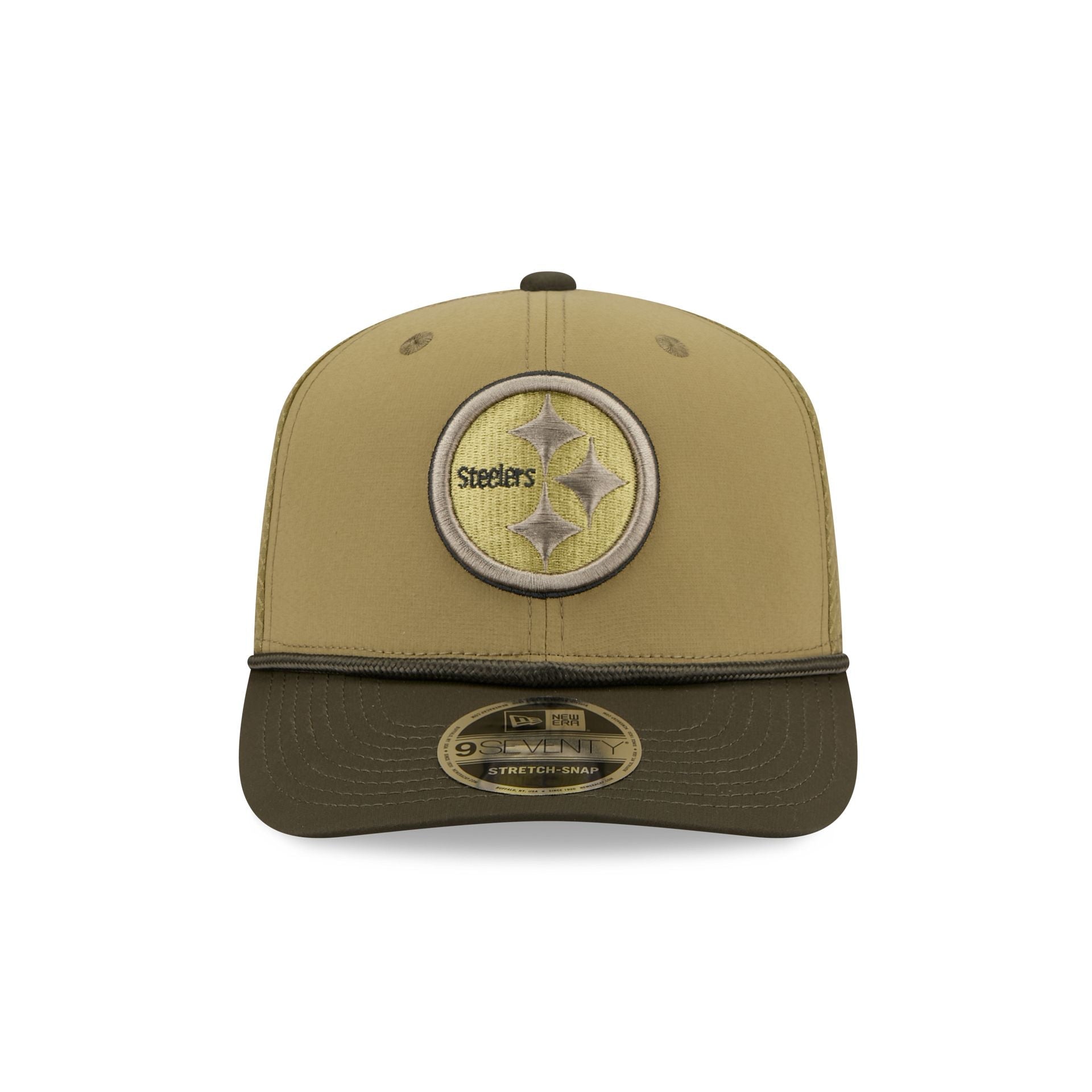 Pittsburgh Steelers New Era 2025 NFL Salute to Service 9SEVENTY Trucker Cap Grün