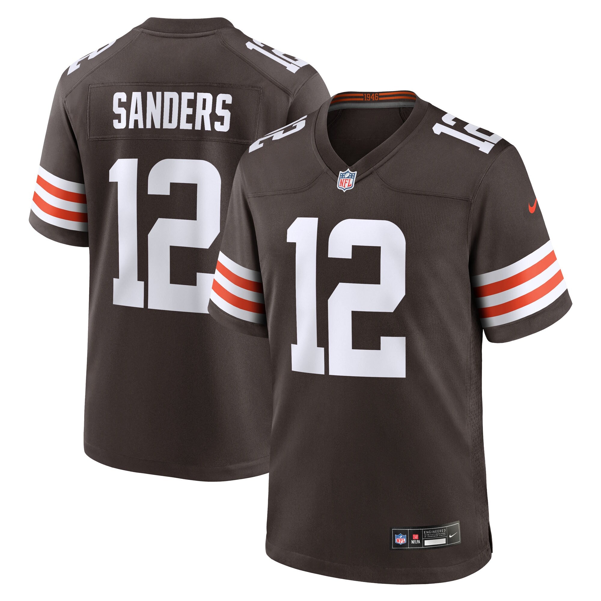 Shedeur Sanders #12 Cleveland Browns Nike Home Game NFL Football Trikot Braun - STADIUMDREAMS