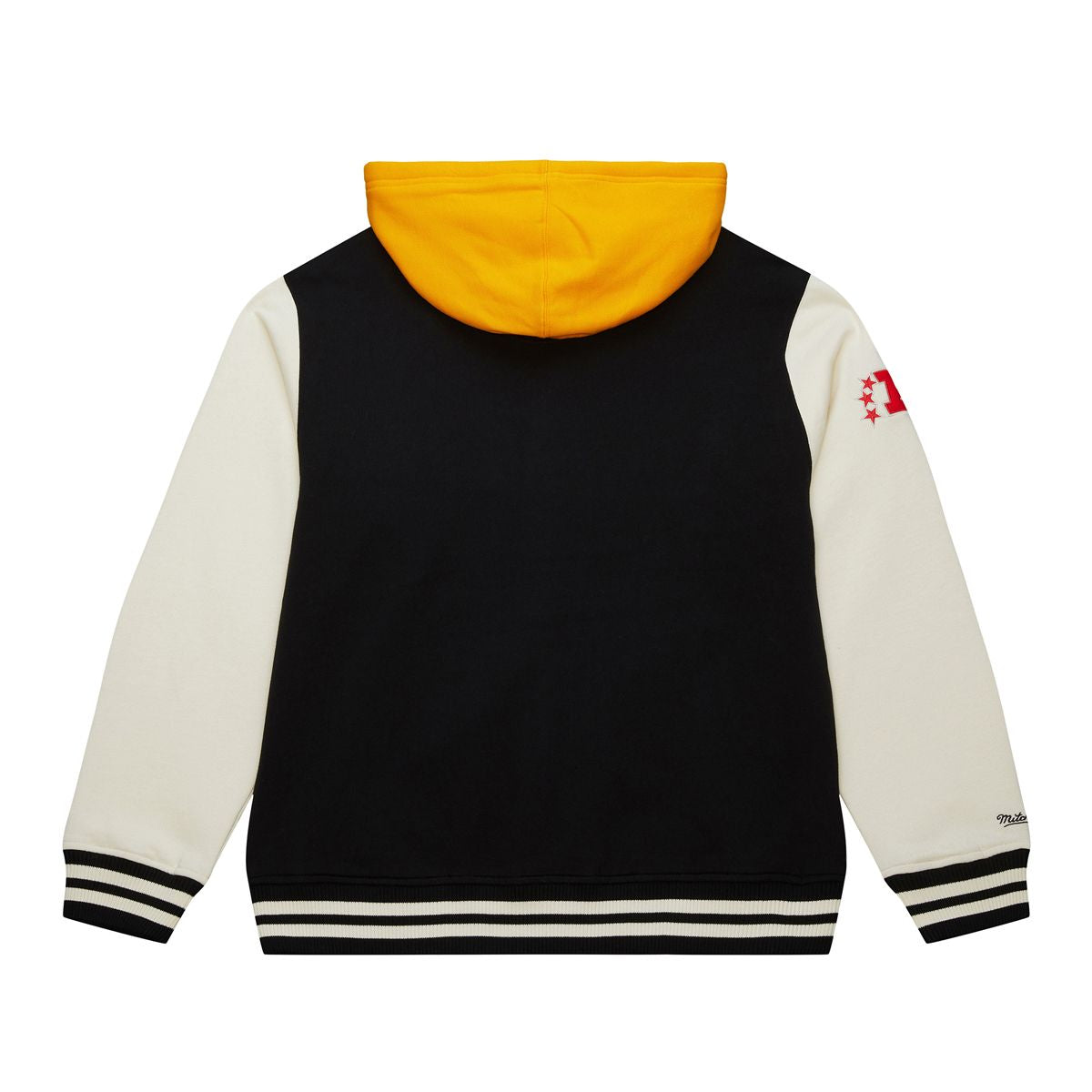Pittsburgh Steelers Mitchell & Ness Premium Patch Sideline Fleece Full-Snap NFL Jacke Schwarz - STADIUMDREAMS