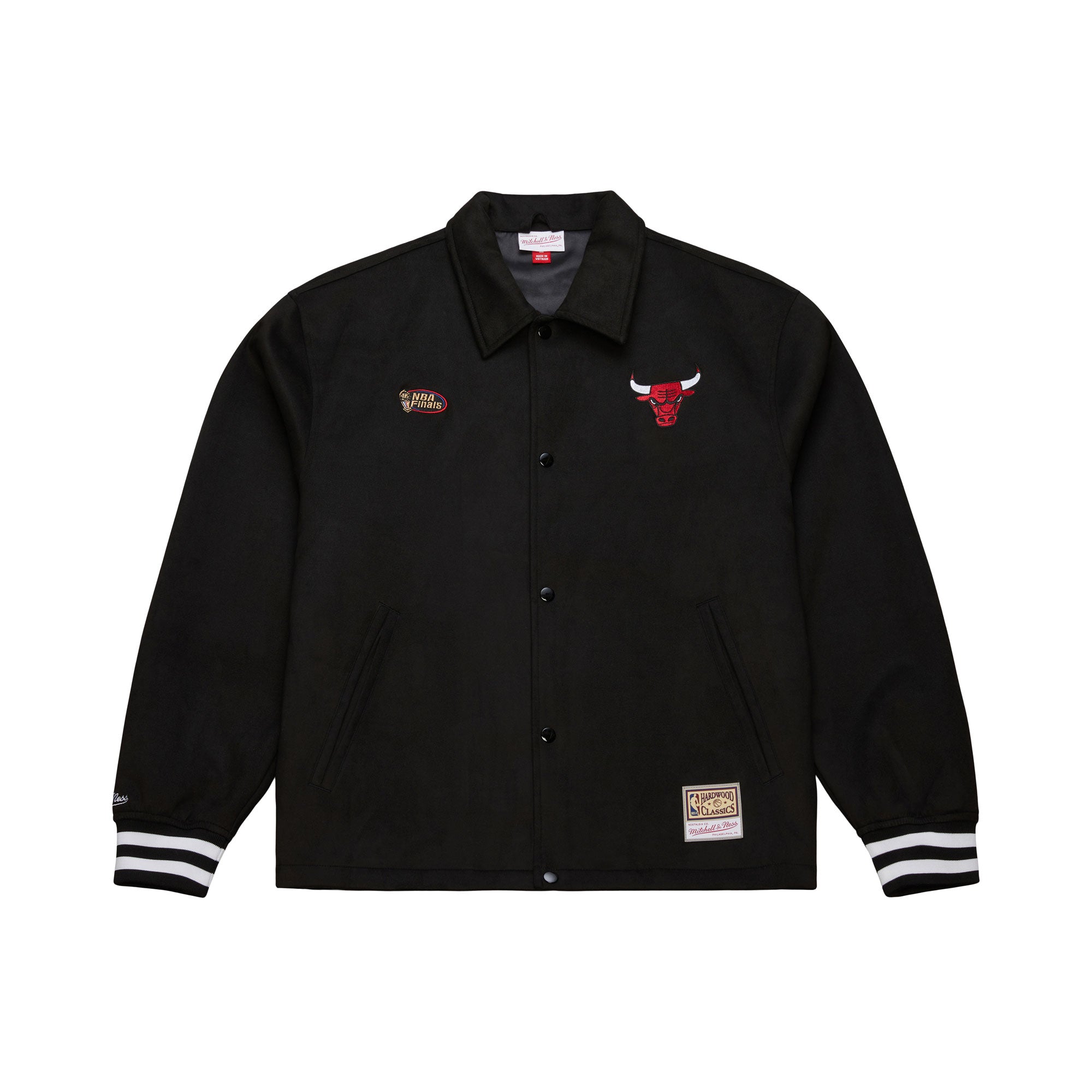 Chicago Bulls Mitchell & Ness Oversweep Varsity Coach NBA Jacket Black