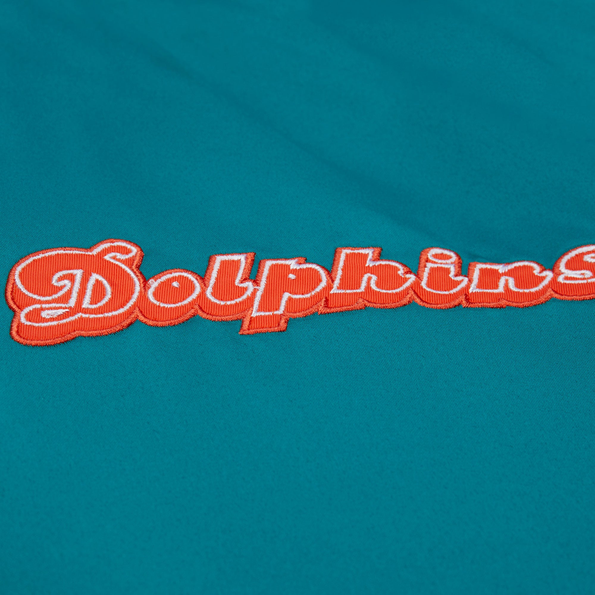 Miami Dolphins Mitchell & Ness Throwback Vintage Heavyweight Satin NFL Jacke Türkis - STADIUMDREAMS