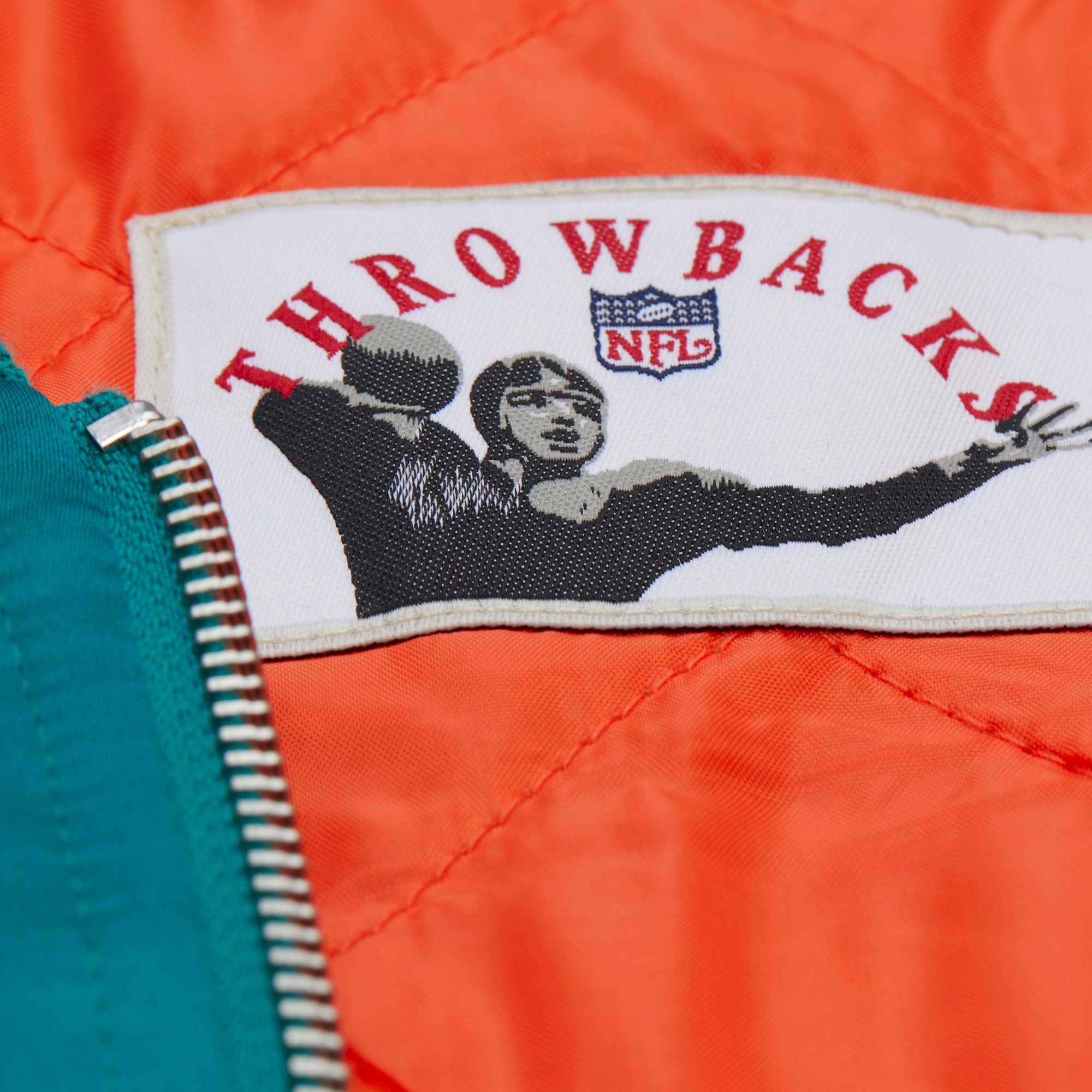 Miami Dolphins Mitchell & Ness Throwback Vintage Heavyweight Satin NFL Jacke Türkis - STADIUMDREAMS