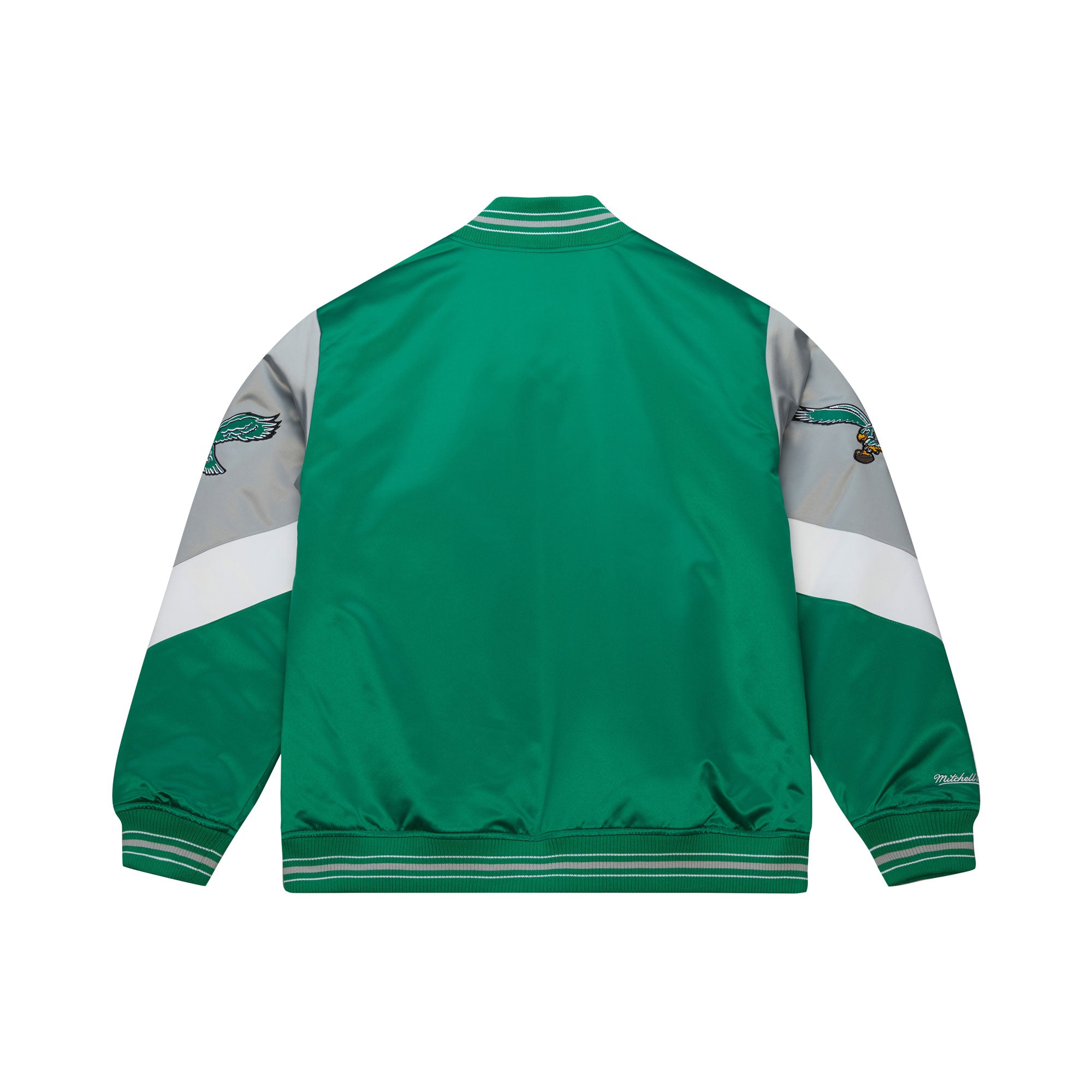 Philadelphia Eagles Mitchell & Ness Throwback Vintage Heavyweight Satin NFL Jacke Grün - STADIUMDREAMS
