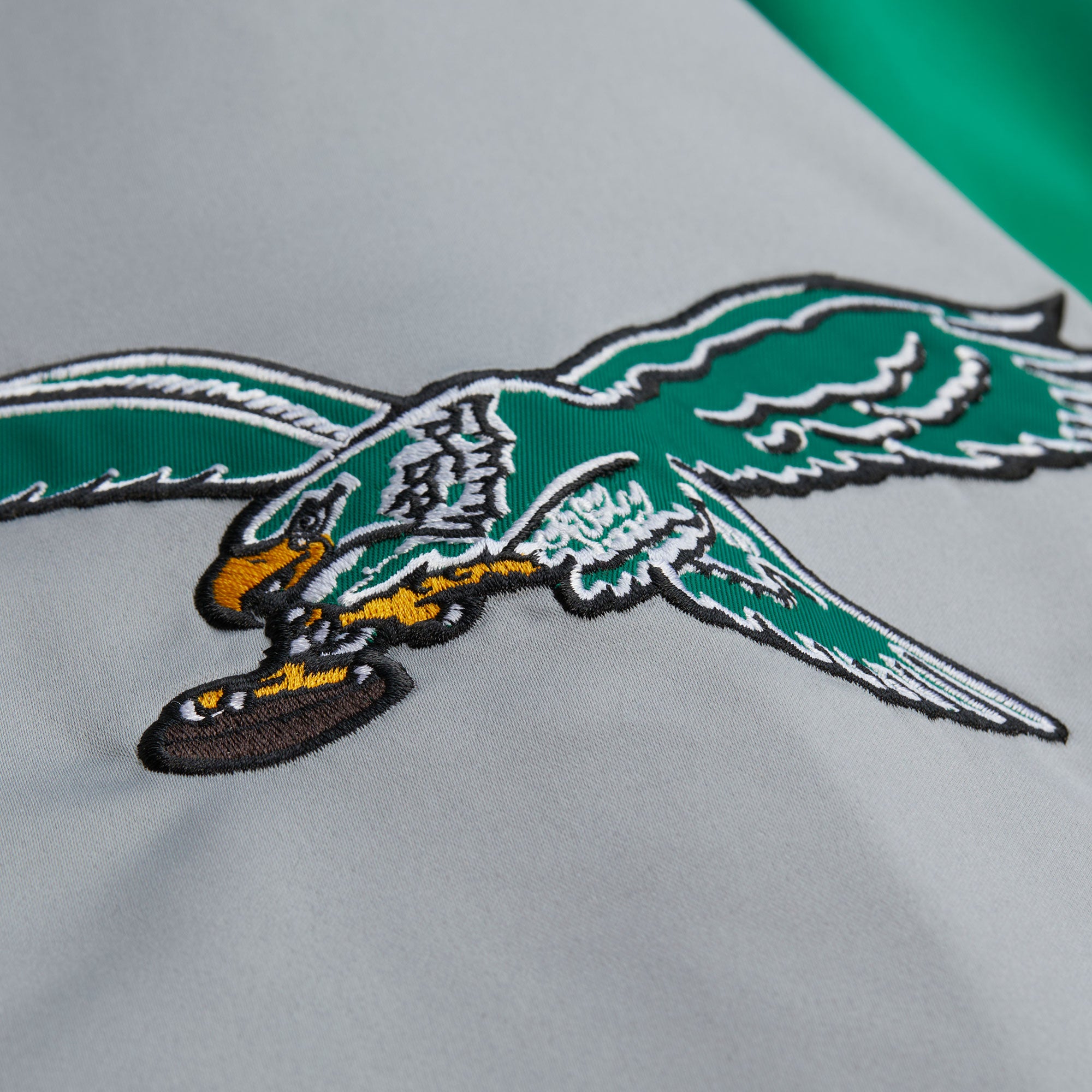 Philadelphia Eagles Mitchell & Ness Throwback Vintage Heavyweight Satin NFL Jacke Grün - STADIUMDREAMS