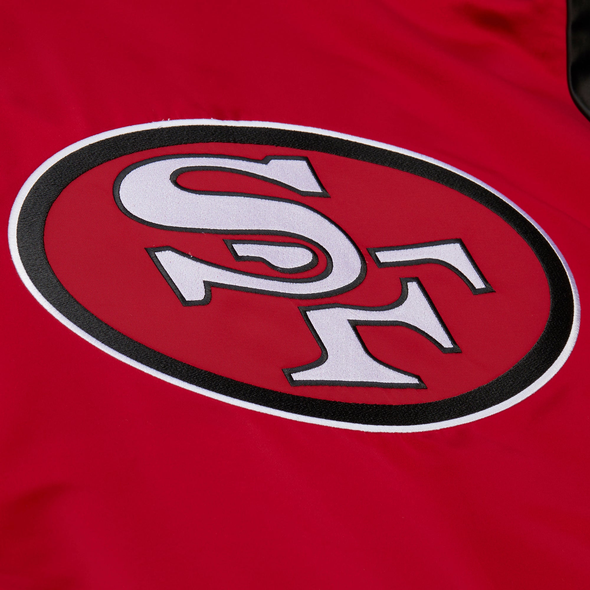 San Francisco 49ers Mitchell & Ness Throwback Vintage Heavyweight Satin NFL Jacke Rot - STADIUMDREAMS