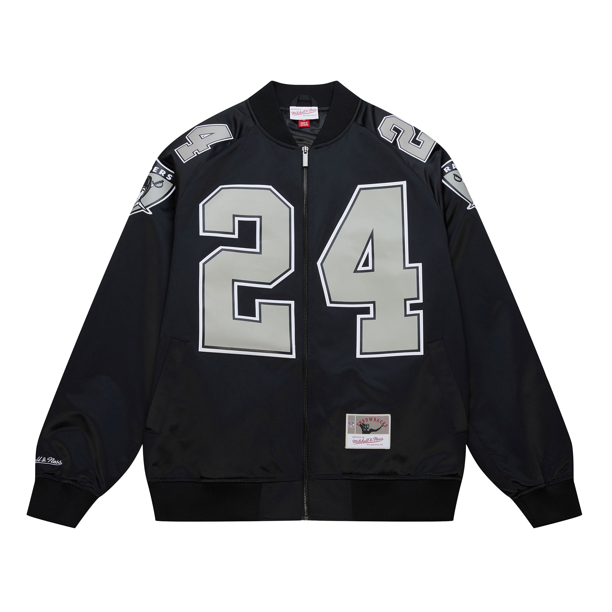 Charles Woodson #24 Las Vegas Raiders Player Maxxed Out Satin Bomber NFL Jacke Schwarz - STADIUMDREAMS