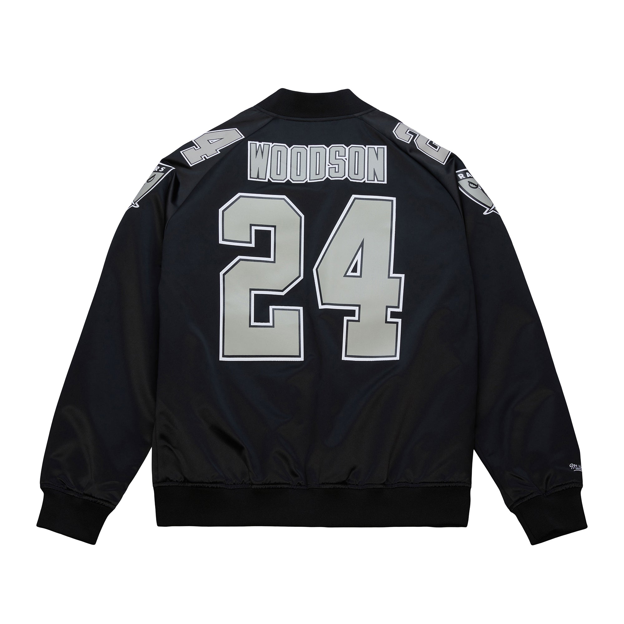 Charles Woodson #24 Las Vegas Raiders Player Maxxed Out Satin Bomber NFL Jacke Schwarz - STADIUMDREAMS
