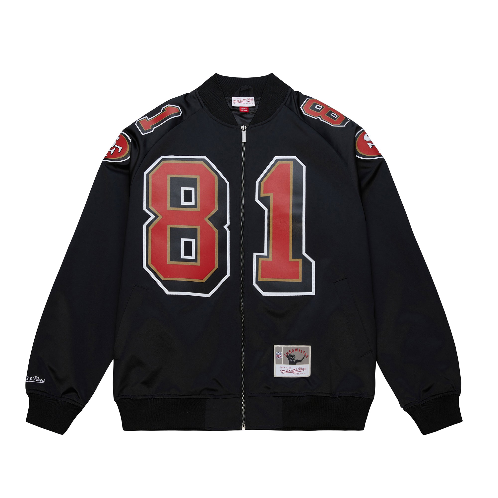 Terrell Owens #81 San Francisco 49ers Player Maxxed Out Satin Bomber NFL Jacke Schwarz - STADIUMDREAMS