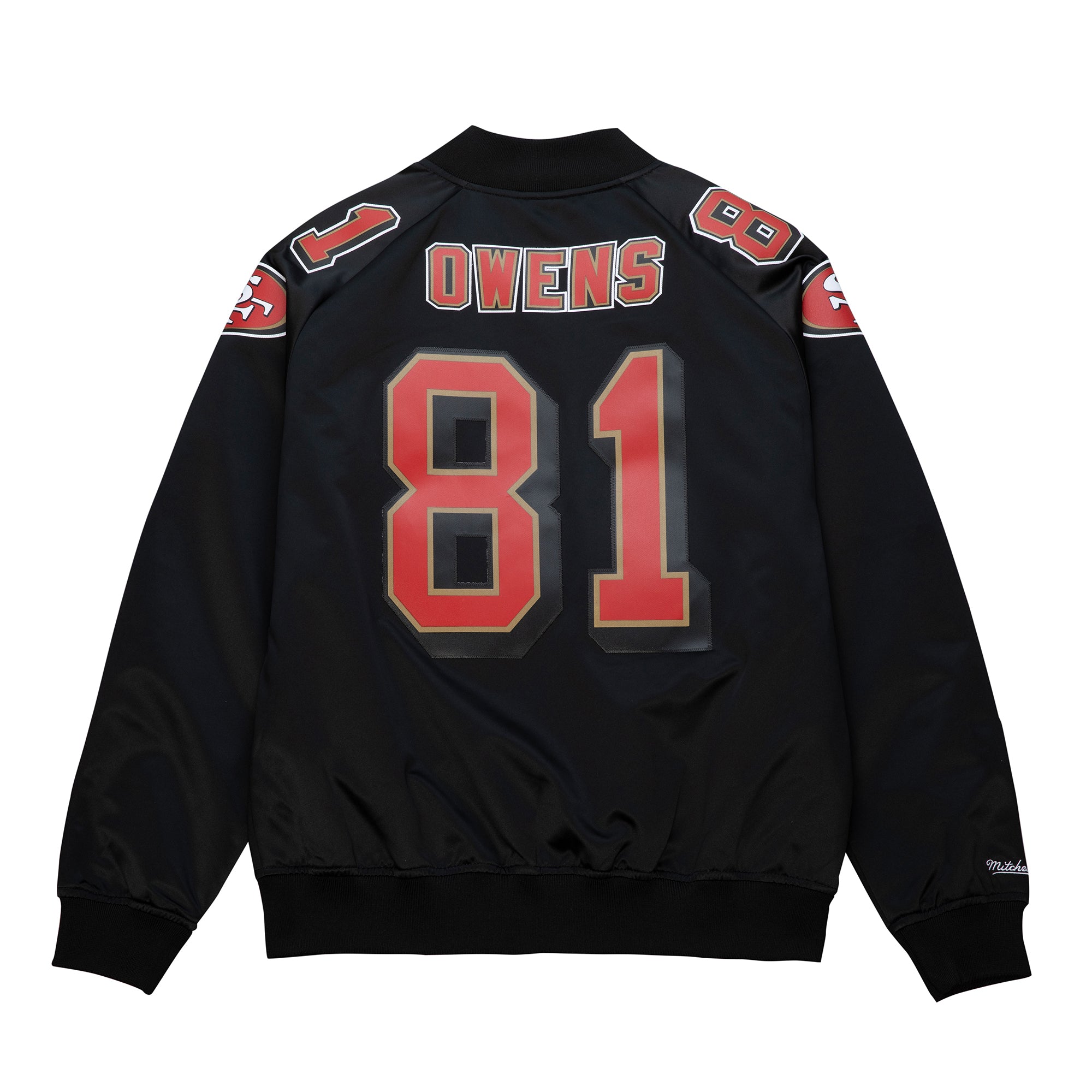 Terrell Owens #81 San Francisco 49ers Player Maxxed Out Satin Bomber NFL Jacke Schwarz - STADIUMDREAMS
