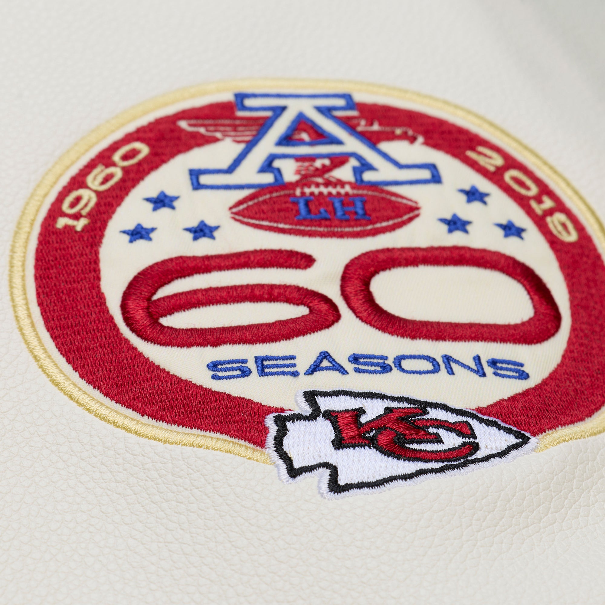 Kansas City Chiefs Mitchell & Ness Dusted Collection Premium Patches NFL College Jacke Beige