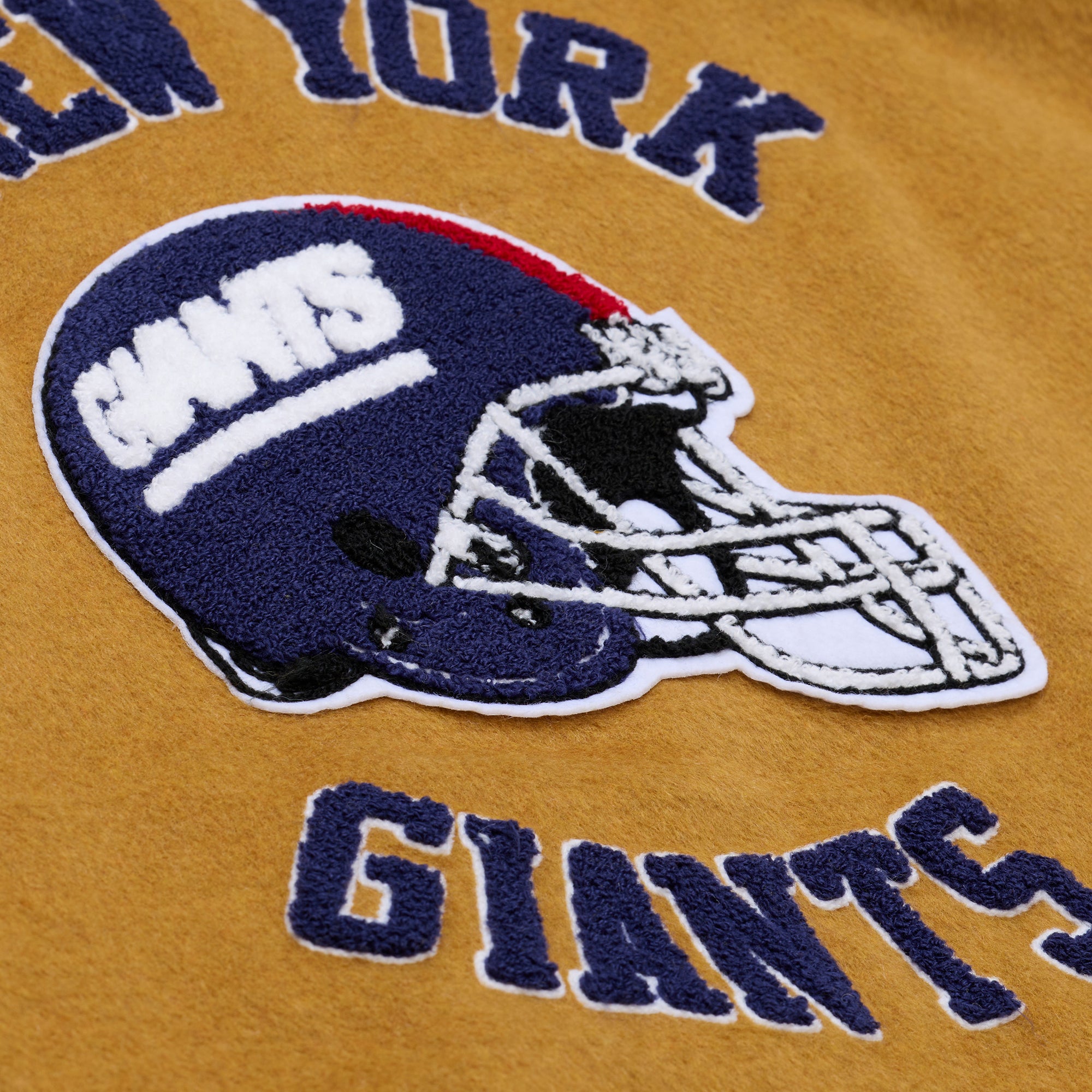 New York Giants Mitchell & Ness Dusted Collection Premium Patches NFL College Jacke Beige