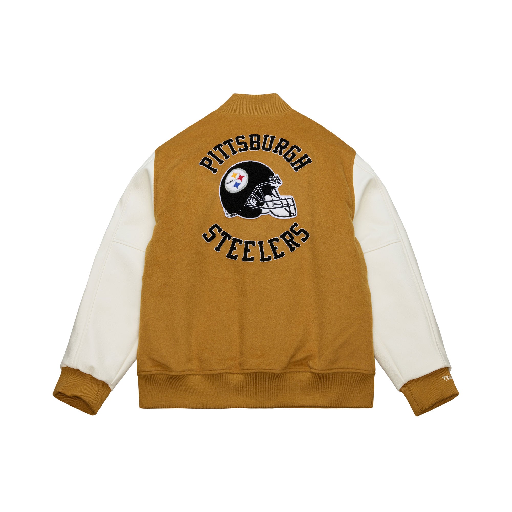 Pittsburgh Steelers Mitchell & Ness Dusted Collection Premium Patches NFL College Jacke Beige
