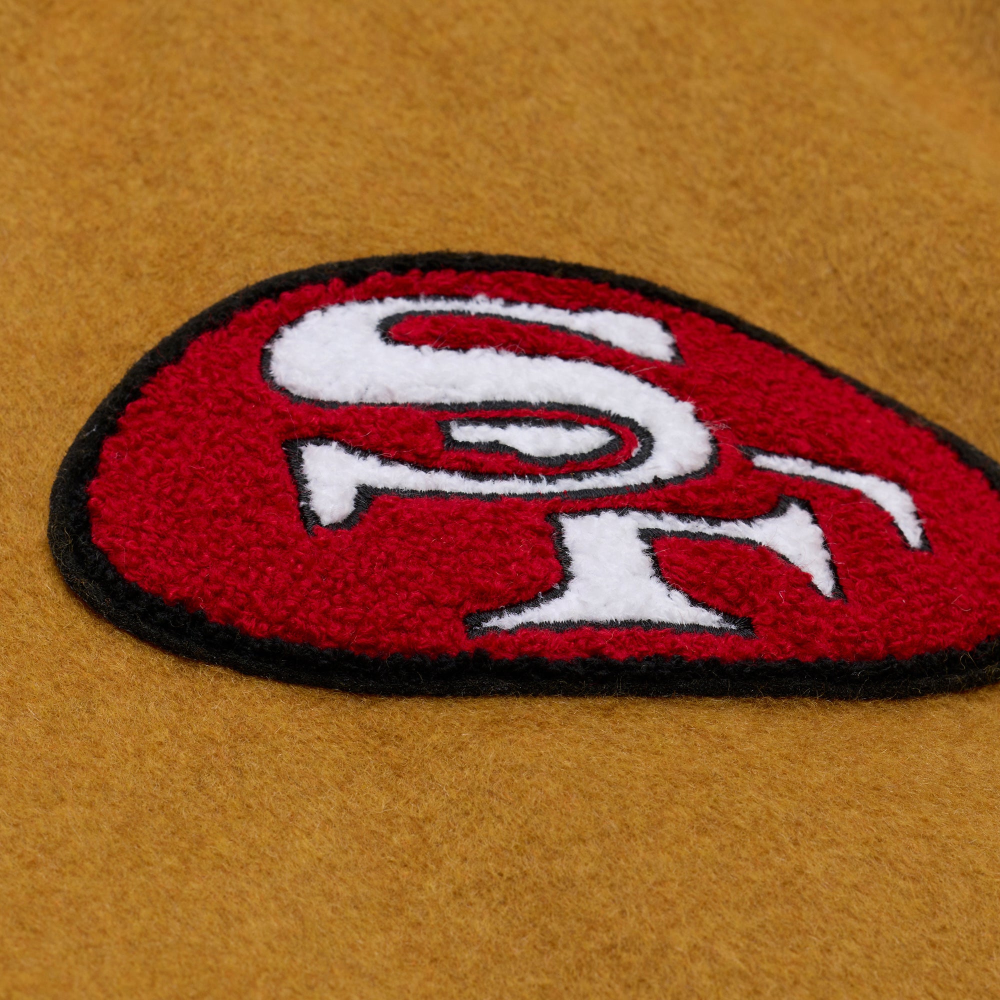 San Francisco 49ers Mitchell & Ness Dusted Collection Premium Patches NFL College Jacke Beige