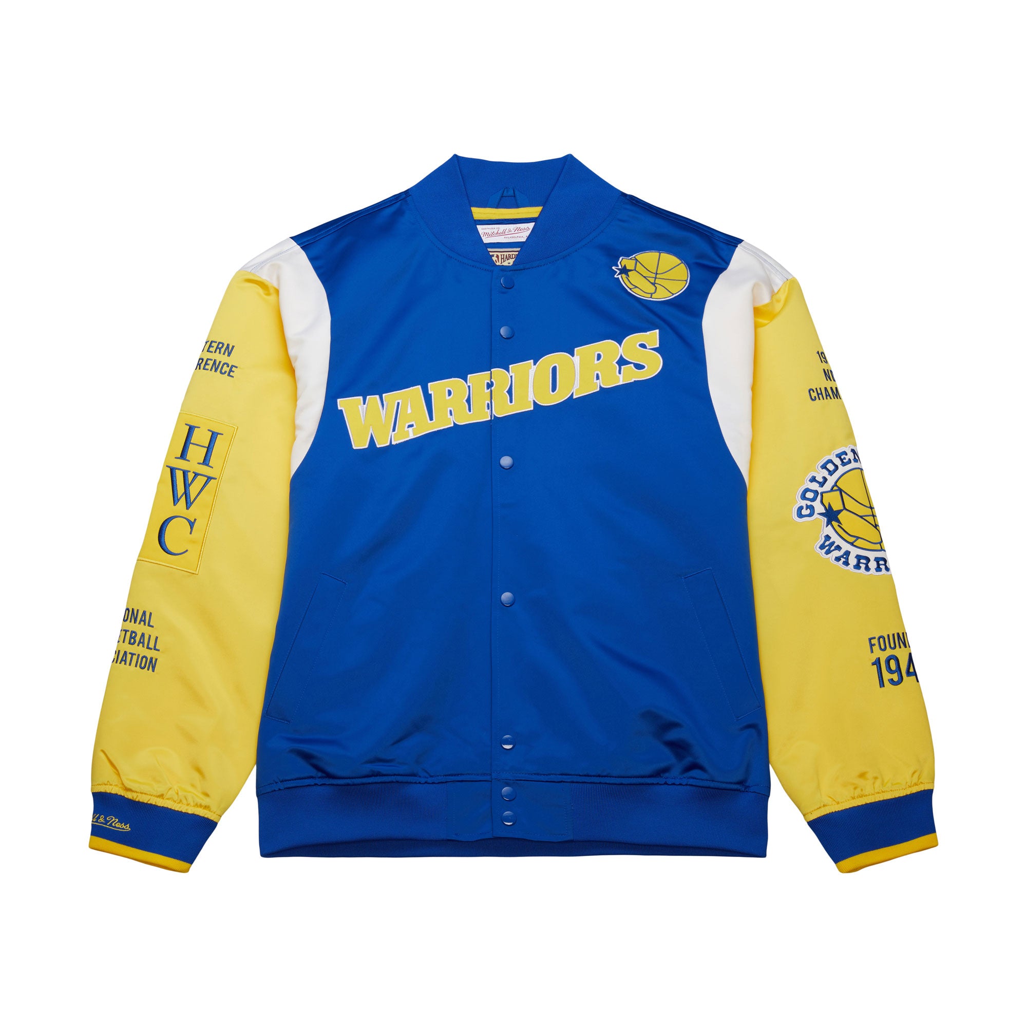 Golden State Warriors Mitchell & Ness Team Origins Patch NBA Jacke Blau - STADIUMDREAMS