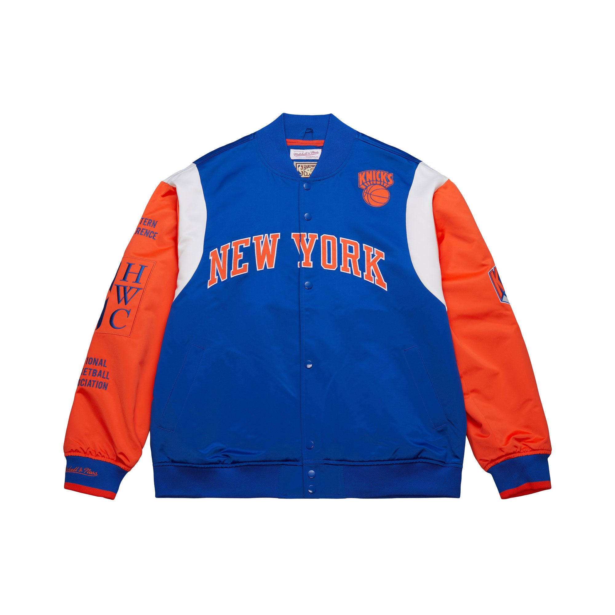 New York Knicks Mitchell & Ness Team Origins Patch NBA Jacke Blau - STADIUMDREAMS