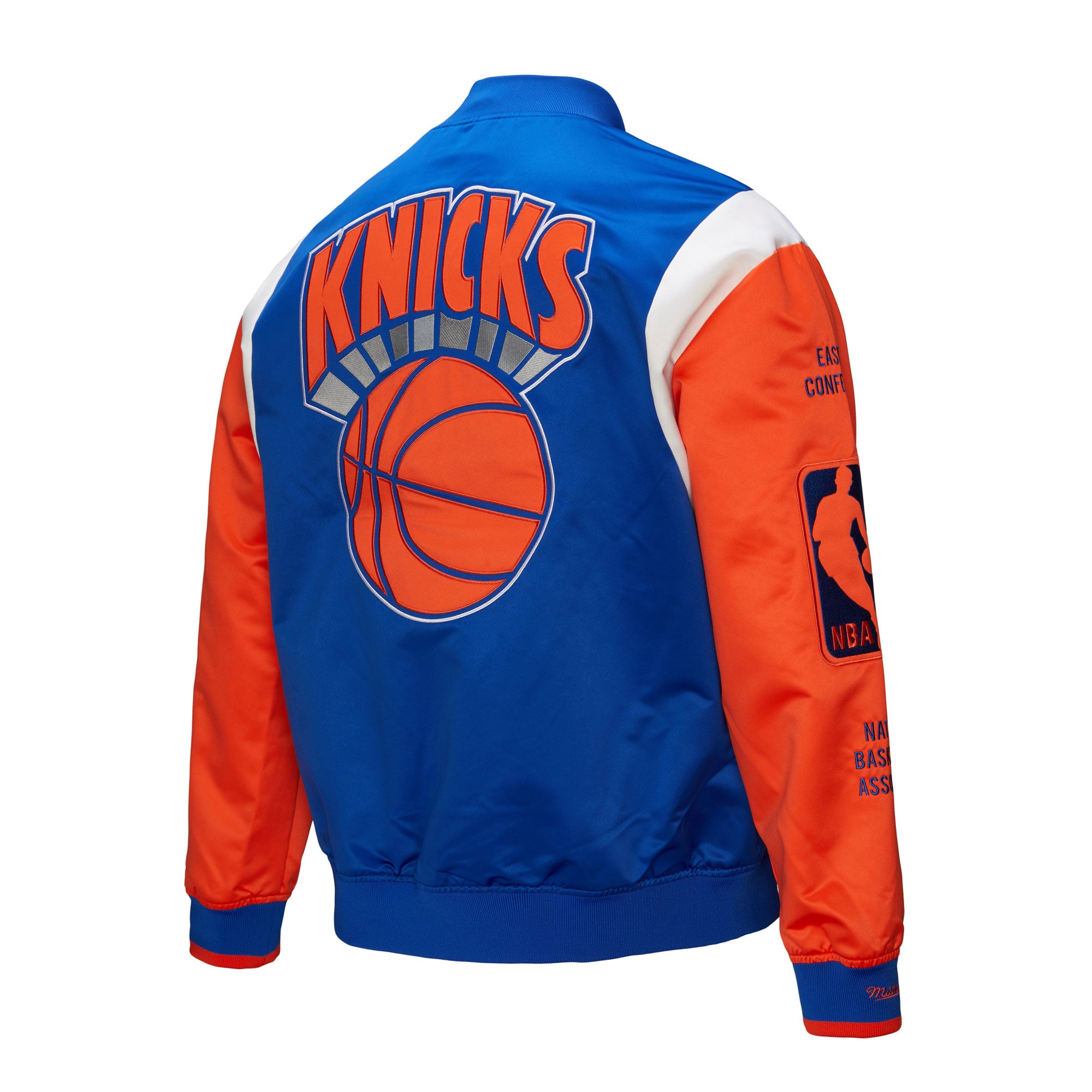 New York Knicks Mitchell & Ness Team Origins Patch NBA Jacke Blau - STADIUMDREAMS