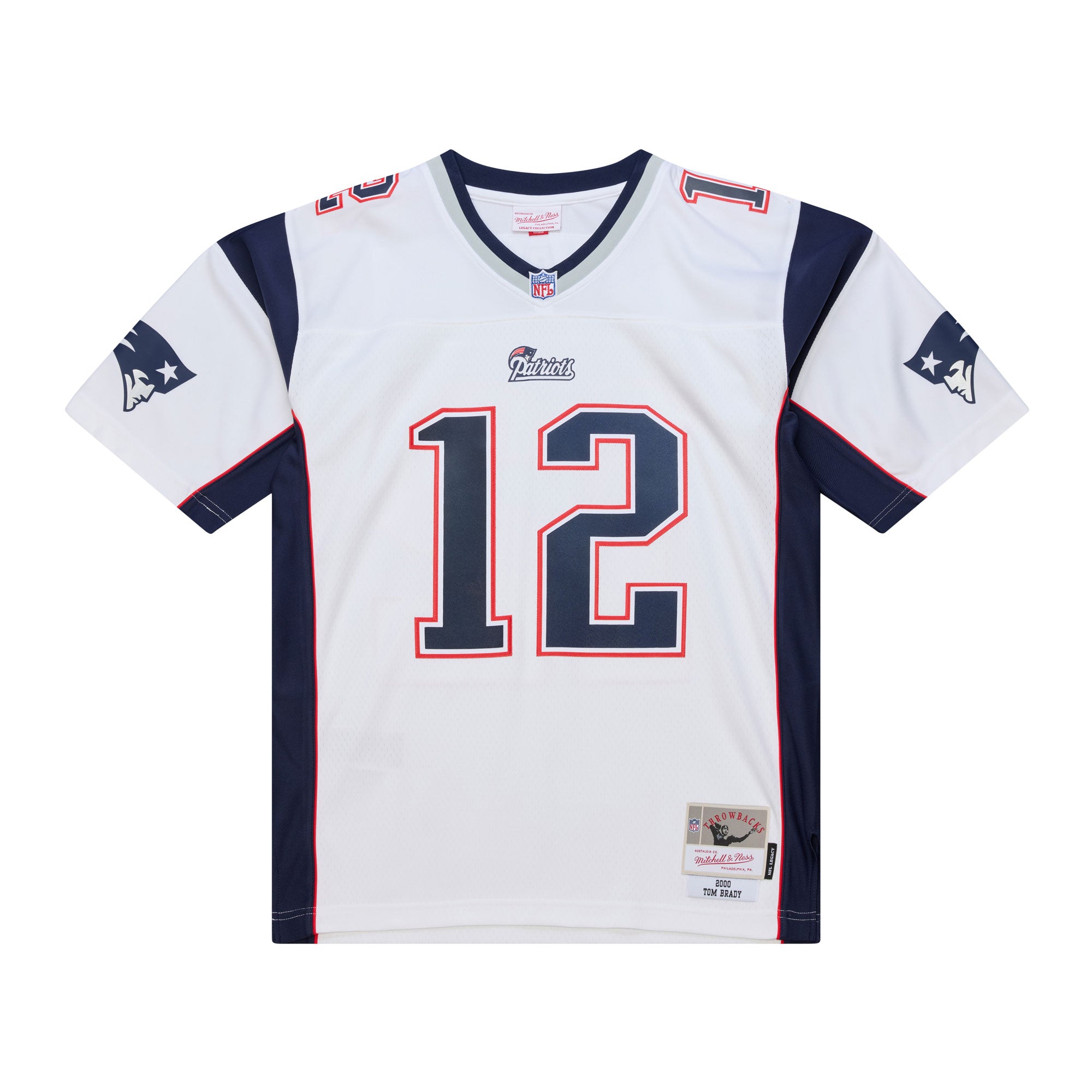Tom Brady #12 New England Patriots 2000 Mitchell & Ness Legacy NFL Trikot Weiß