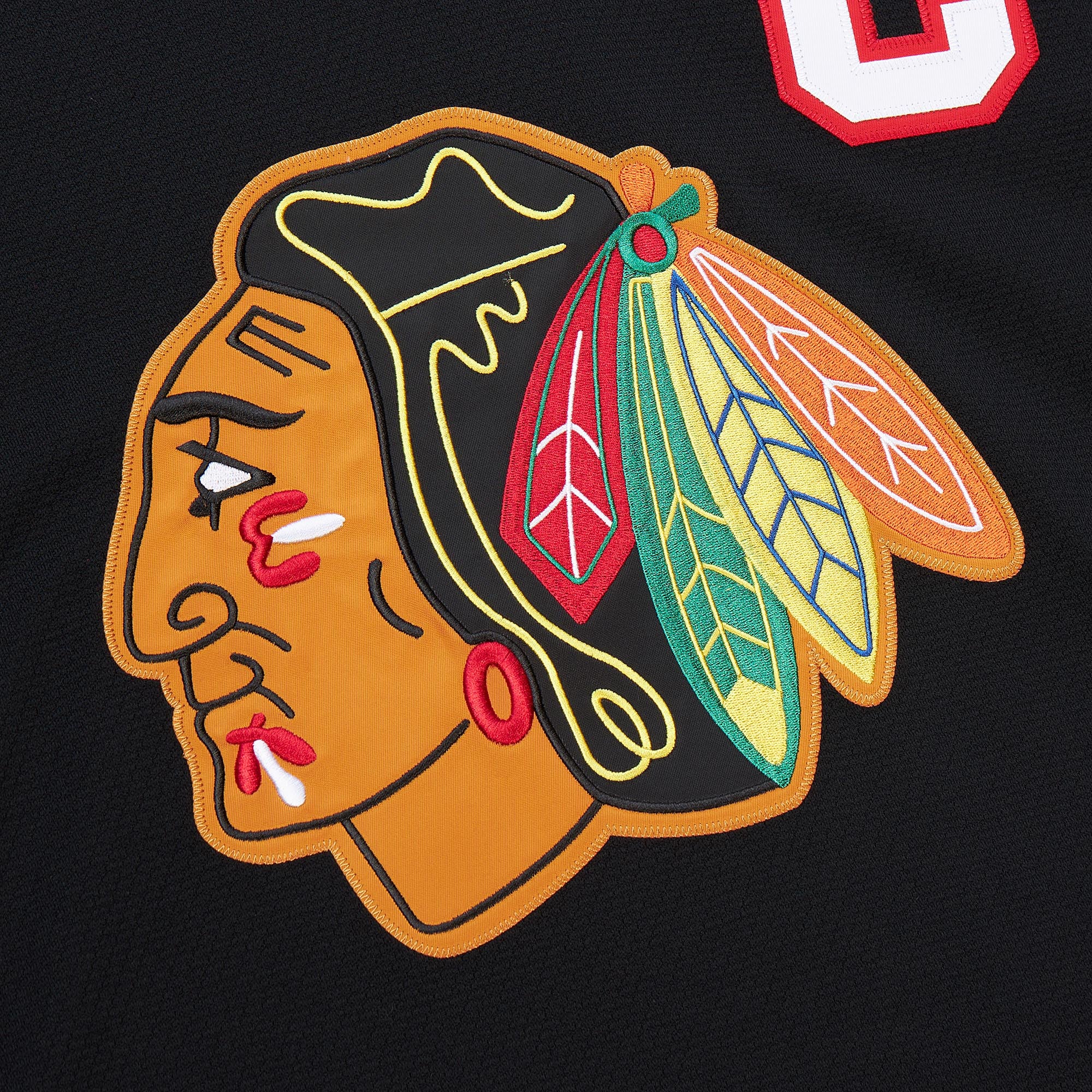 Chris Chelios #7 Chicago Blackhawks Mitchell & Ness 1997 Premium PowerPlay NHL Trikot Schwarz