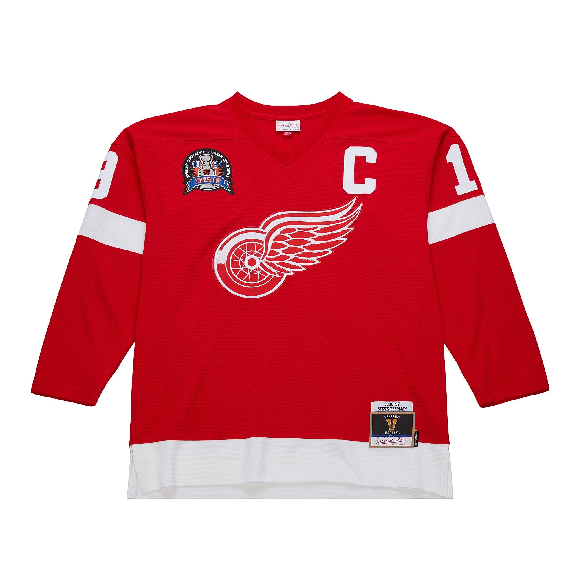 Steve Yzerman #19 Detroit Red Wings Mitchell & Ness 1996 Premium PowerPlay NHL Trikot Rot - STADIUMDREAMS