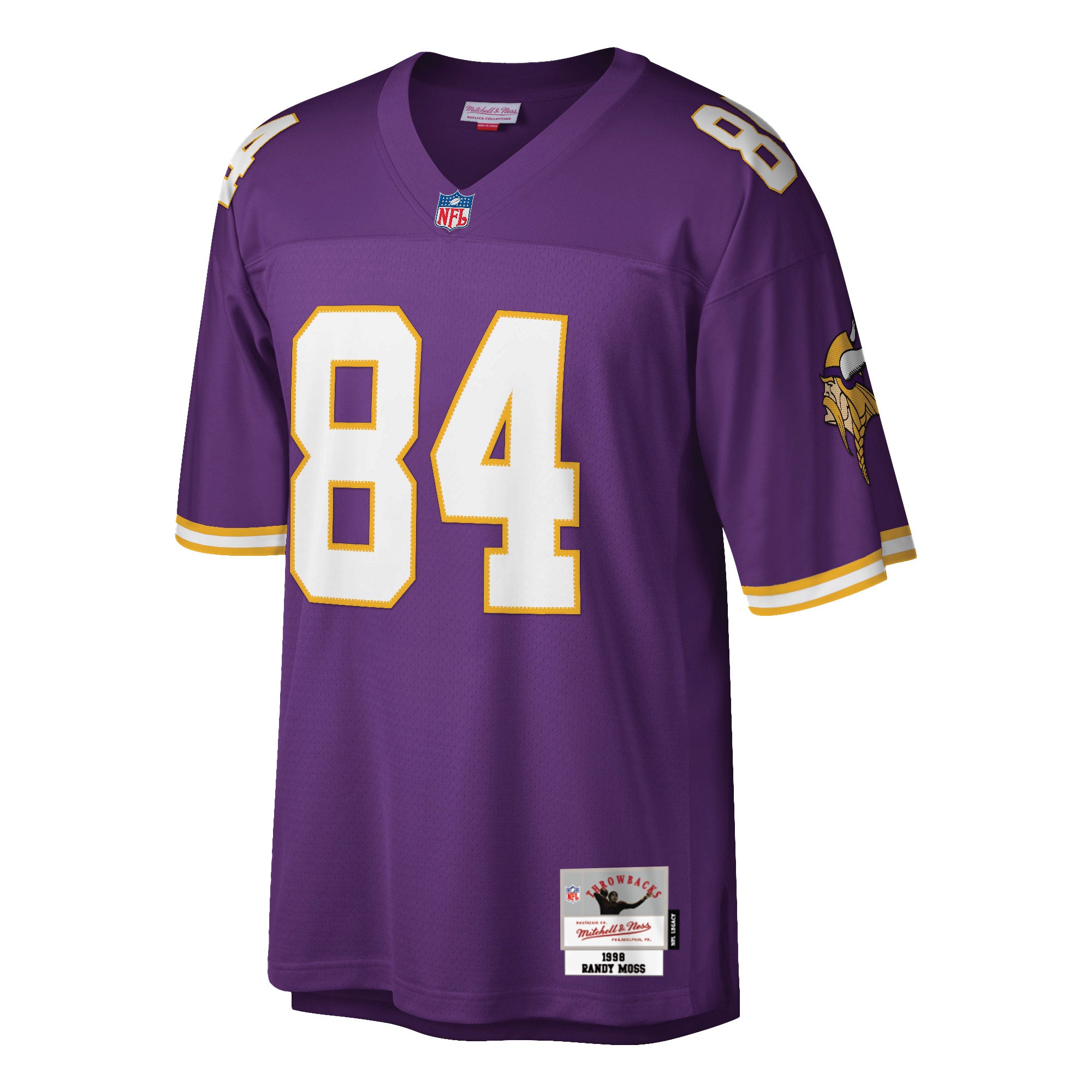 Randy Moss #84 Minnesota Vikings Mitchell & Ness NFL Football Trikot 1998 Lila - STADIUMDREAMS