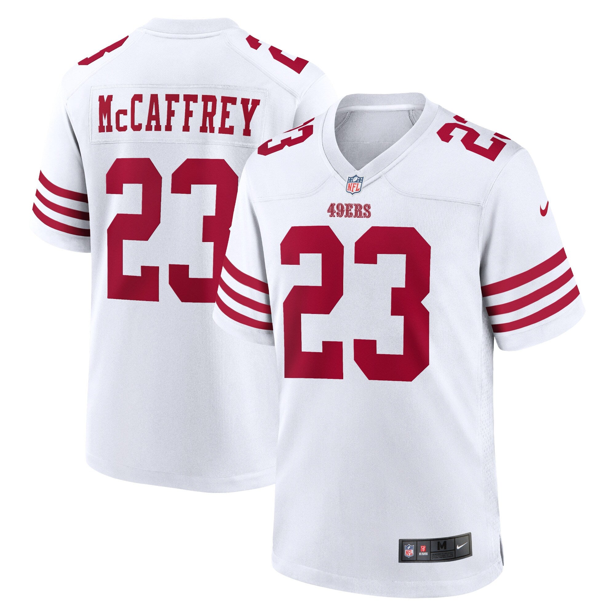 Christian McCaffrey #23 San Francisco 49ers Nike Game NFL Trikot Weiß