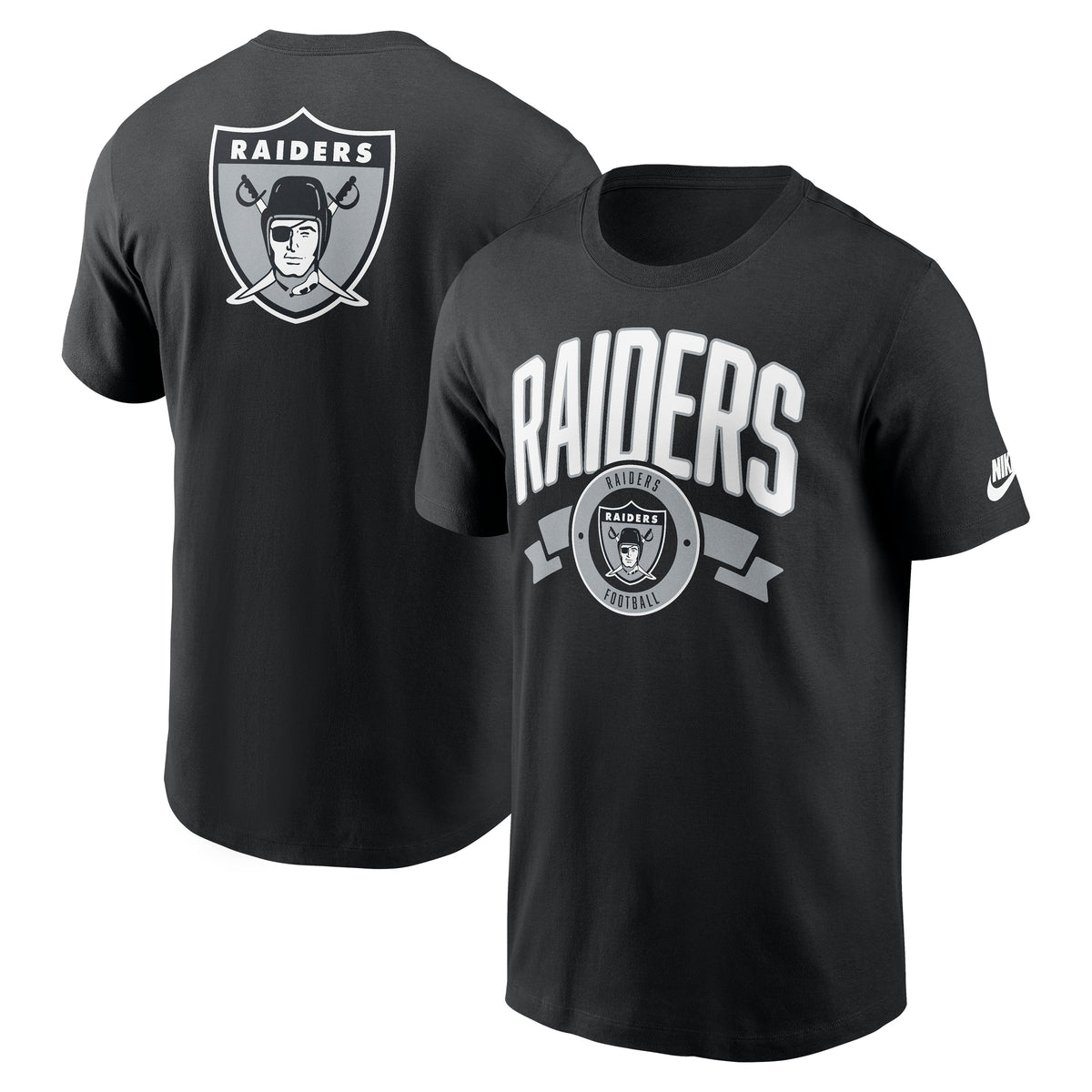 Las Vegas Raiders Nike Rewind Backprint Hit NFL T-Shirt Schwarz