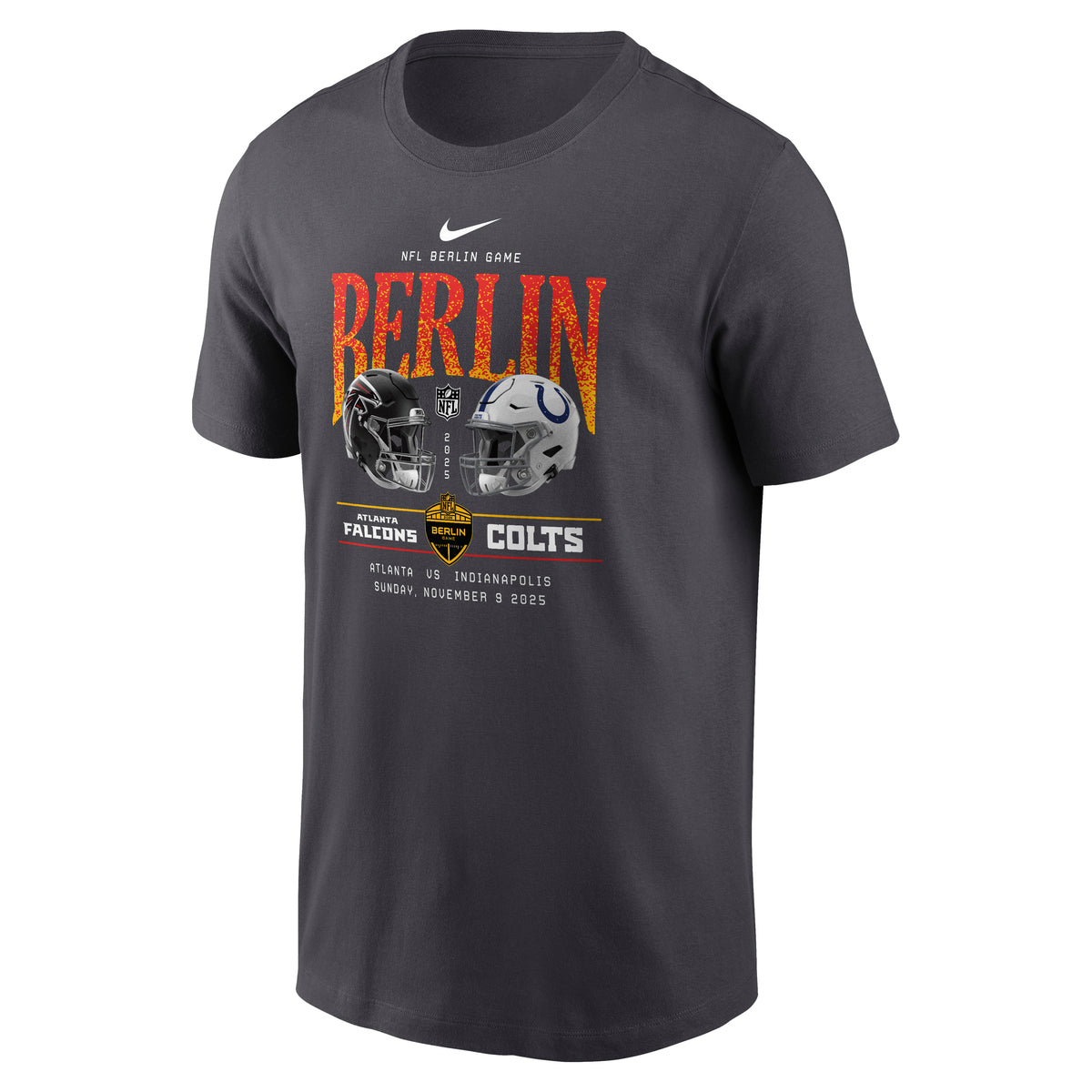 2025 NFL Berlin Game Falcons vs. Colts Nike T-Shirt Anthrazit