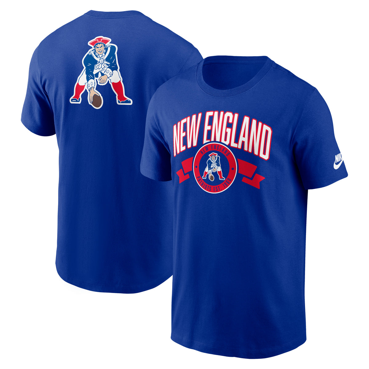 New England Patriots Nike Rewind Backprint Hit NFL T-Shirt Blau