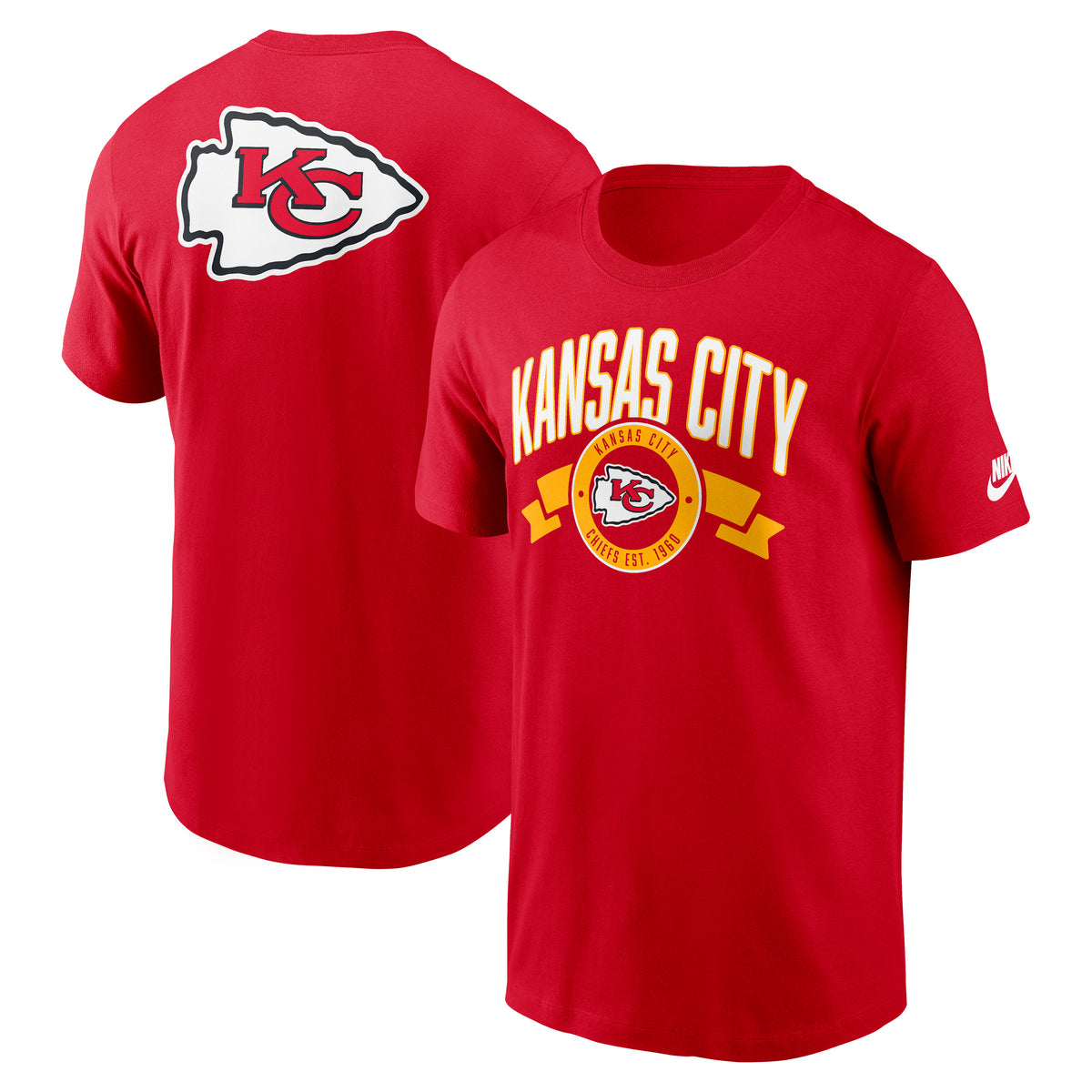Kansas City Chiefs Nike Rewind Backprint Hit NFL T-Shirt Rot