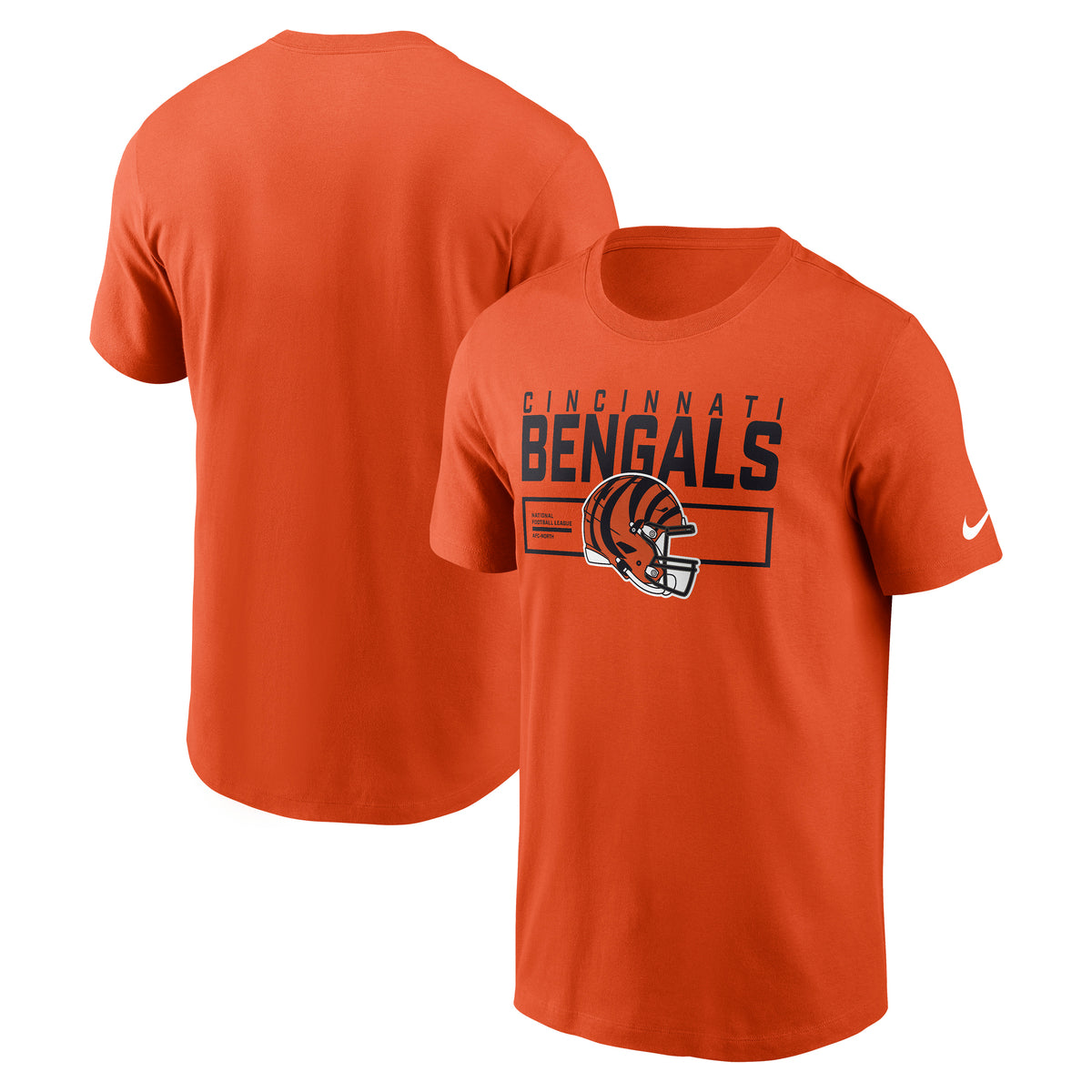 Cincinnati Bengals Nike Helmet Division Edition NFL T-Shirt Orange - STADIUMDREAMS