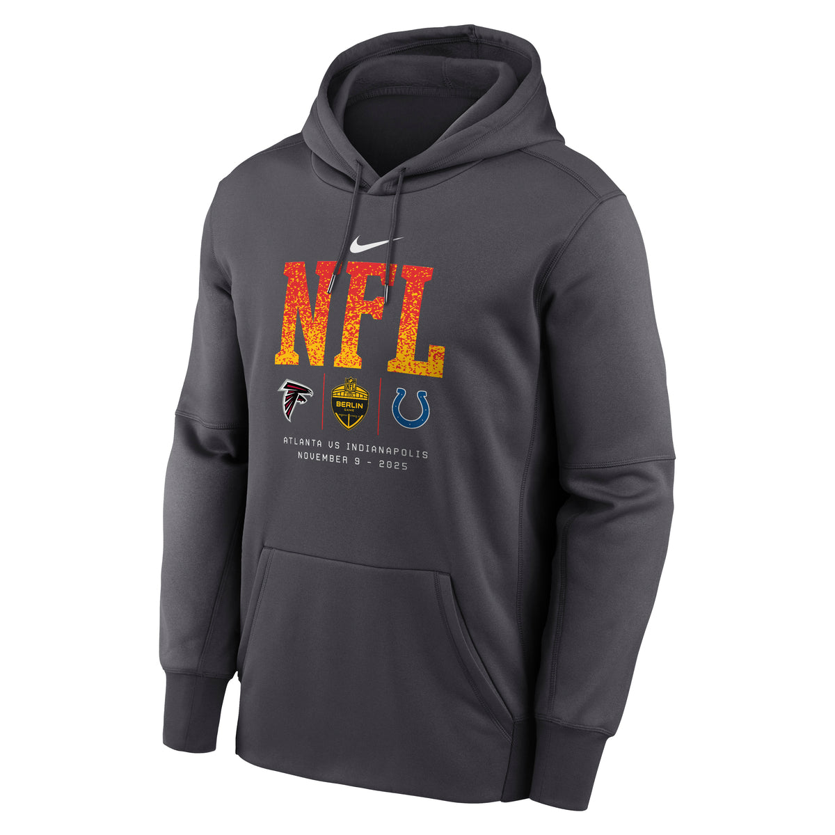 2025 NFL Berlin Game Falcons vs. Colts Nike Therma-FIT Hoodie Anthrazit