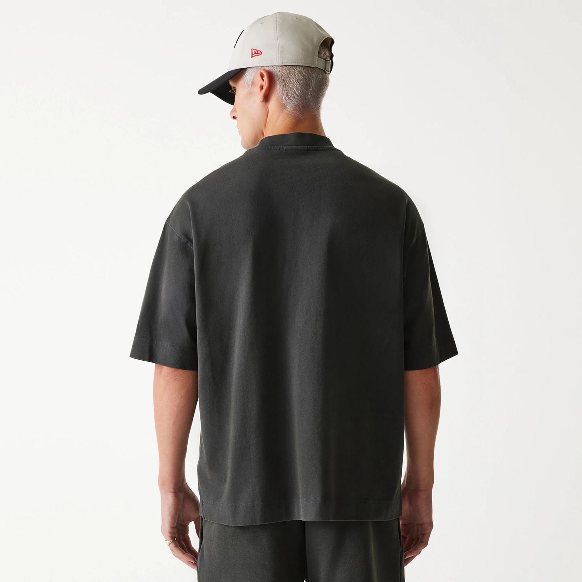Chicago Bulls New Era Washed Style Oversized Box NBA T-Shirt Grau