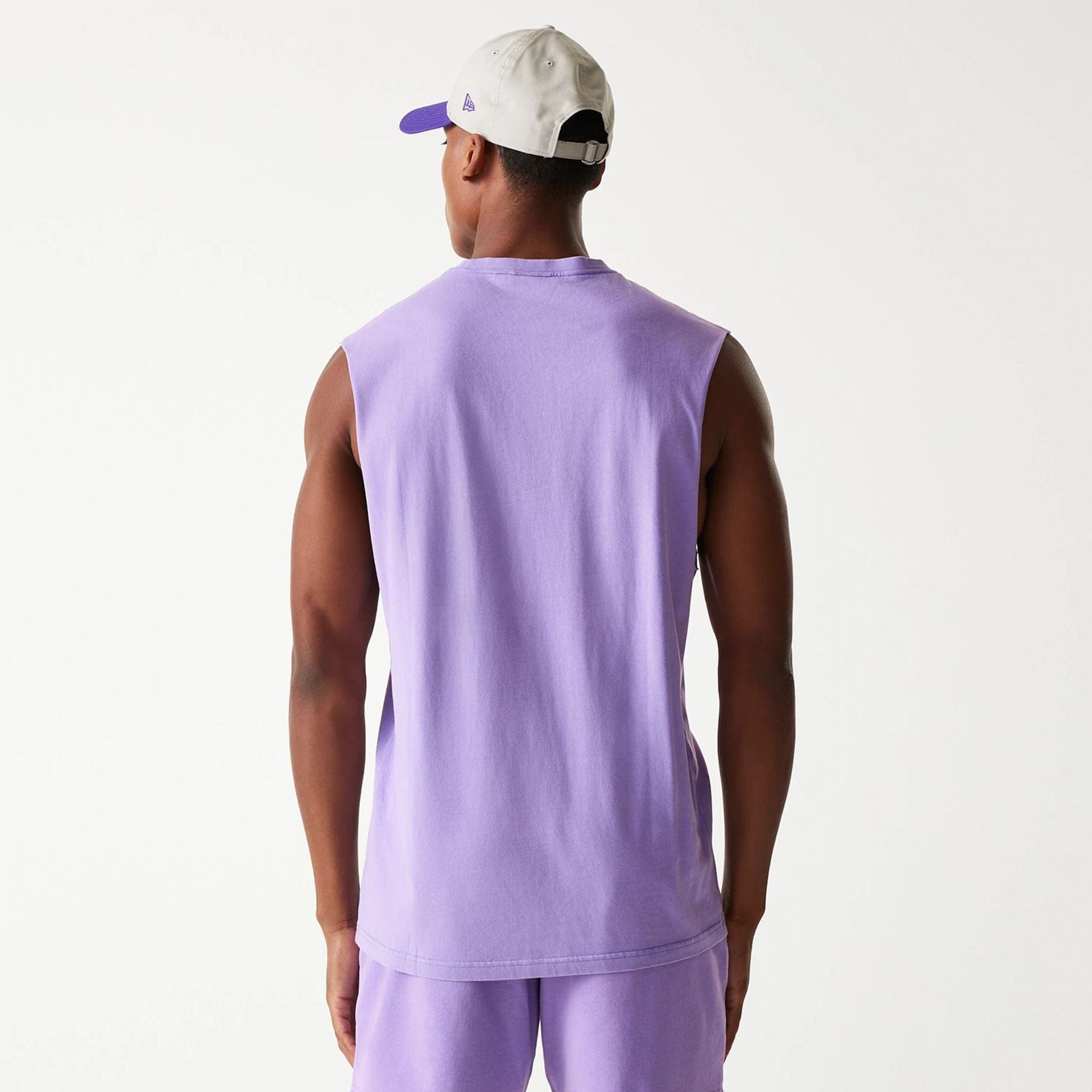 Los Angeles Lakers New Era Washed Style Oversized Tanktop Sleeveless NBA T-Shirt Purple
