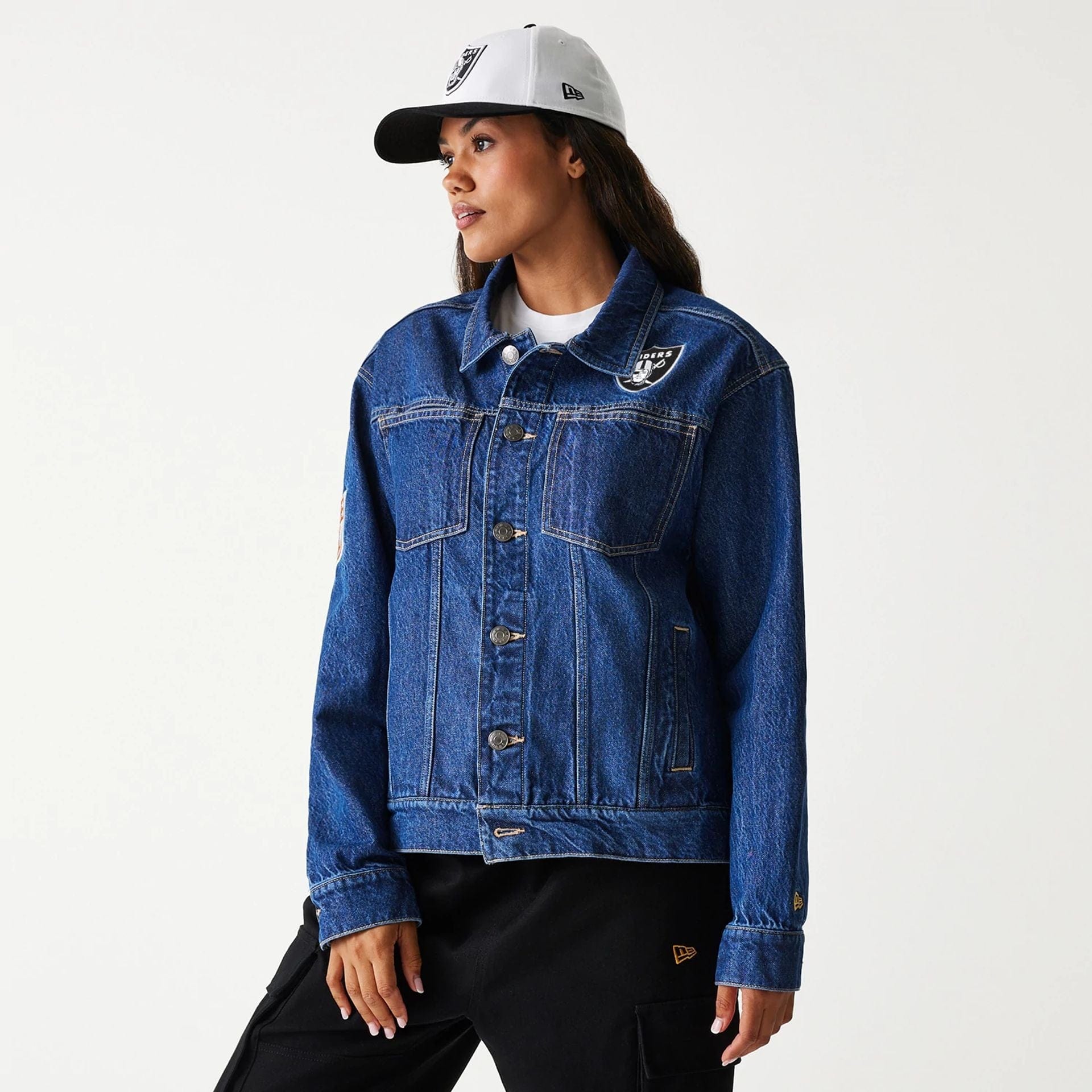 Las Vegas Raiders New Era Vintage NFL Jeansjacke Blau - STADIUMDREAMS