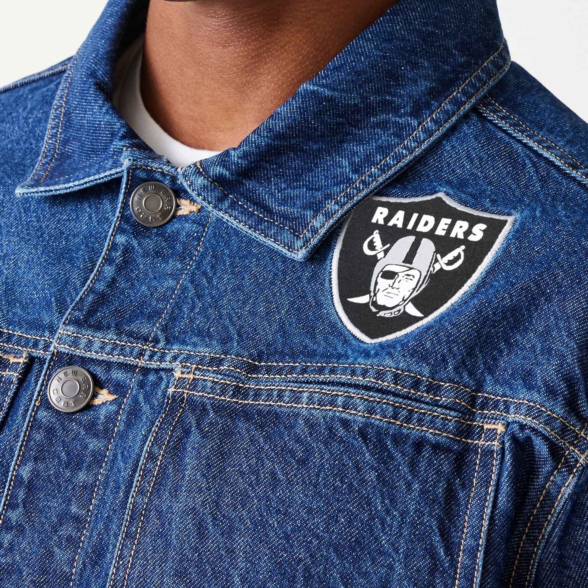 Las Vegas Raiders New Era Vintage NFL Jeansjacke Blau - STADIUMDREAMS