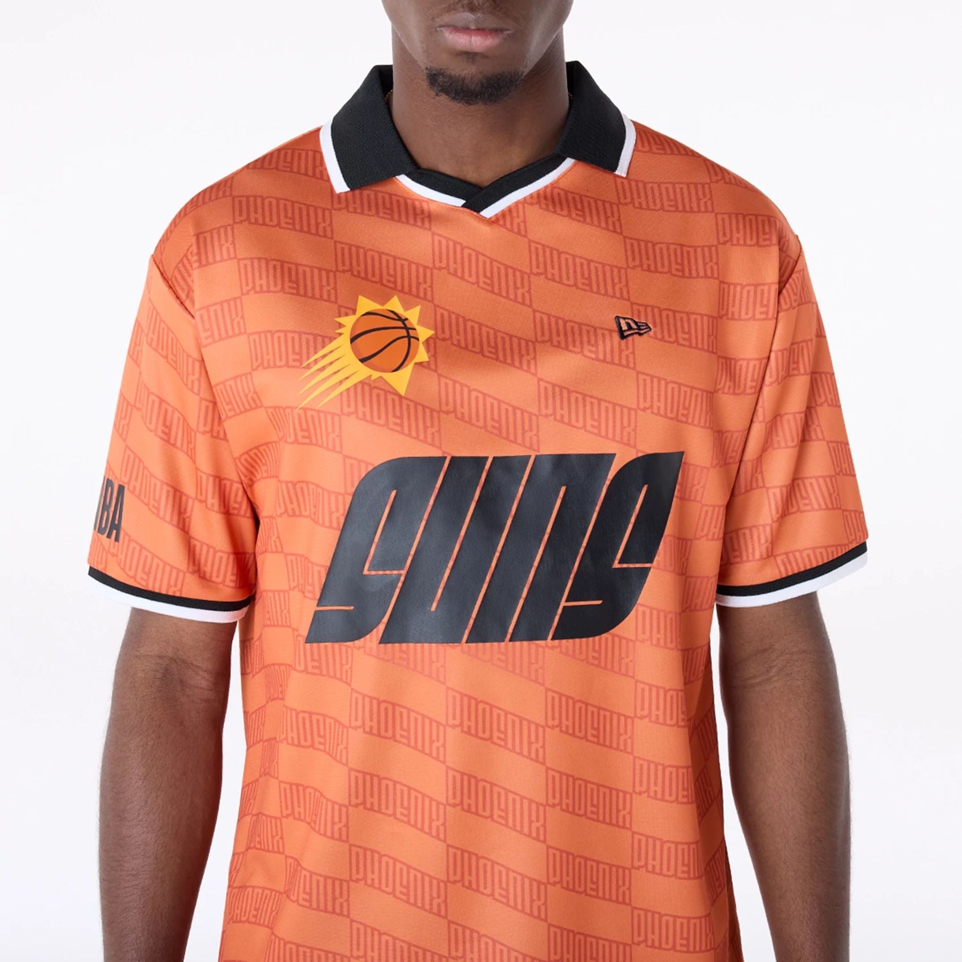 Phoenix Suns New Era Soccer Style Oversized NBA T-Shirt Orange - STADIUMDREAMS