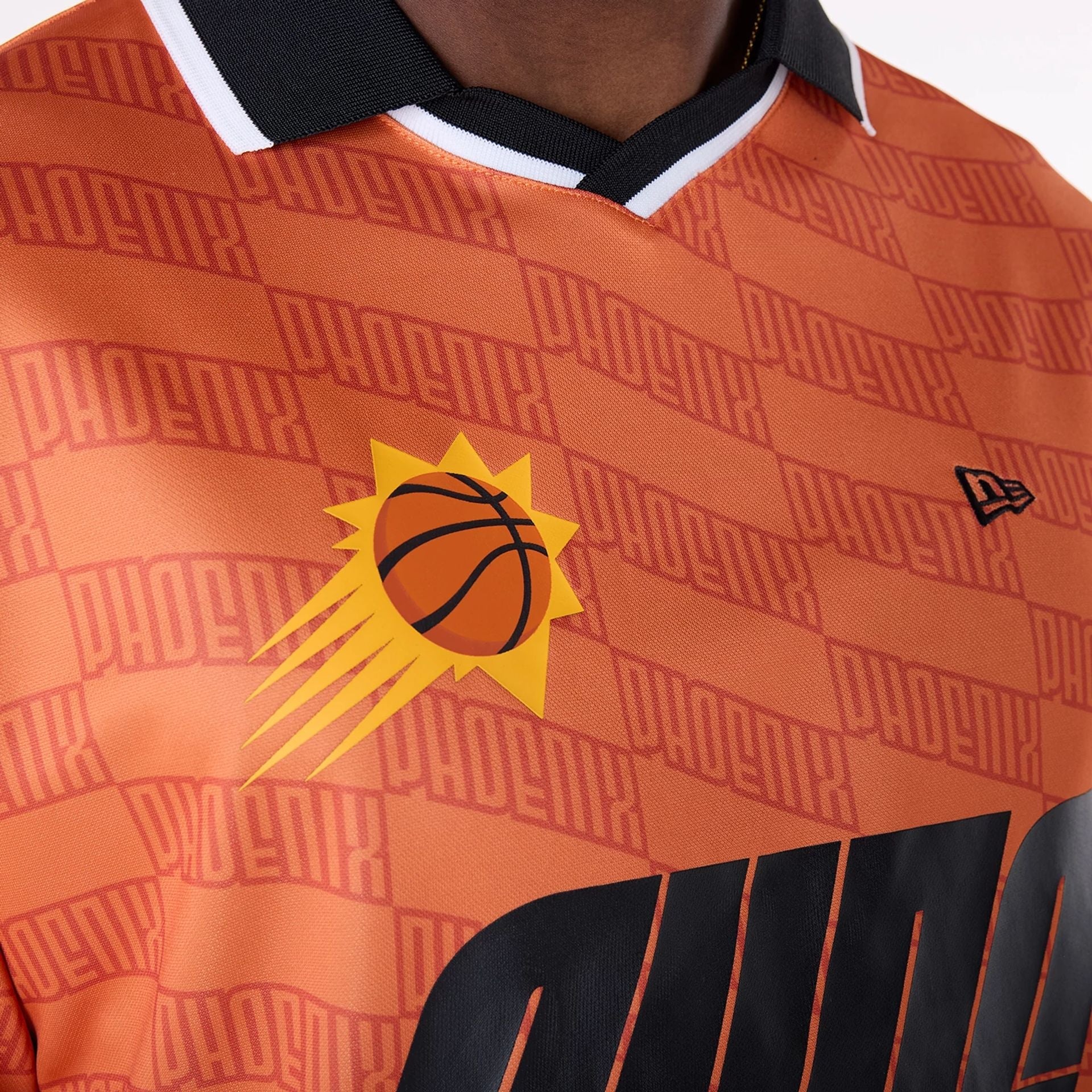 Phoenix Suns New Era Soccer Style Oversized NBA T-Shirt Orange - STADIUMDREAMS