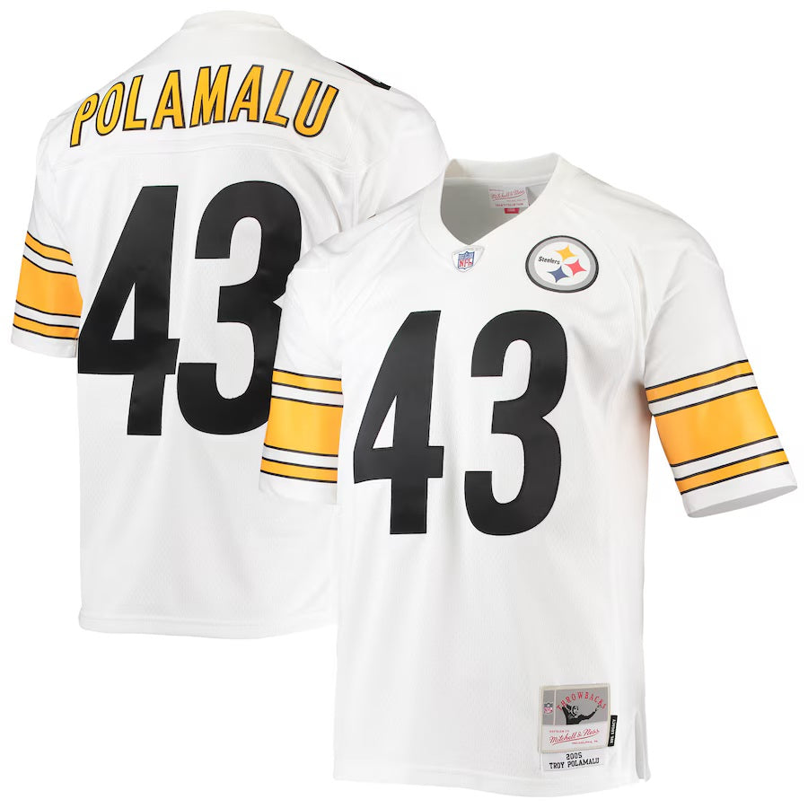 Troy Polamalu #43 Pittsburgh Steelers Mitchell & Ness 2005 Legacy NFL Trikot Weiß