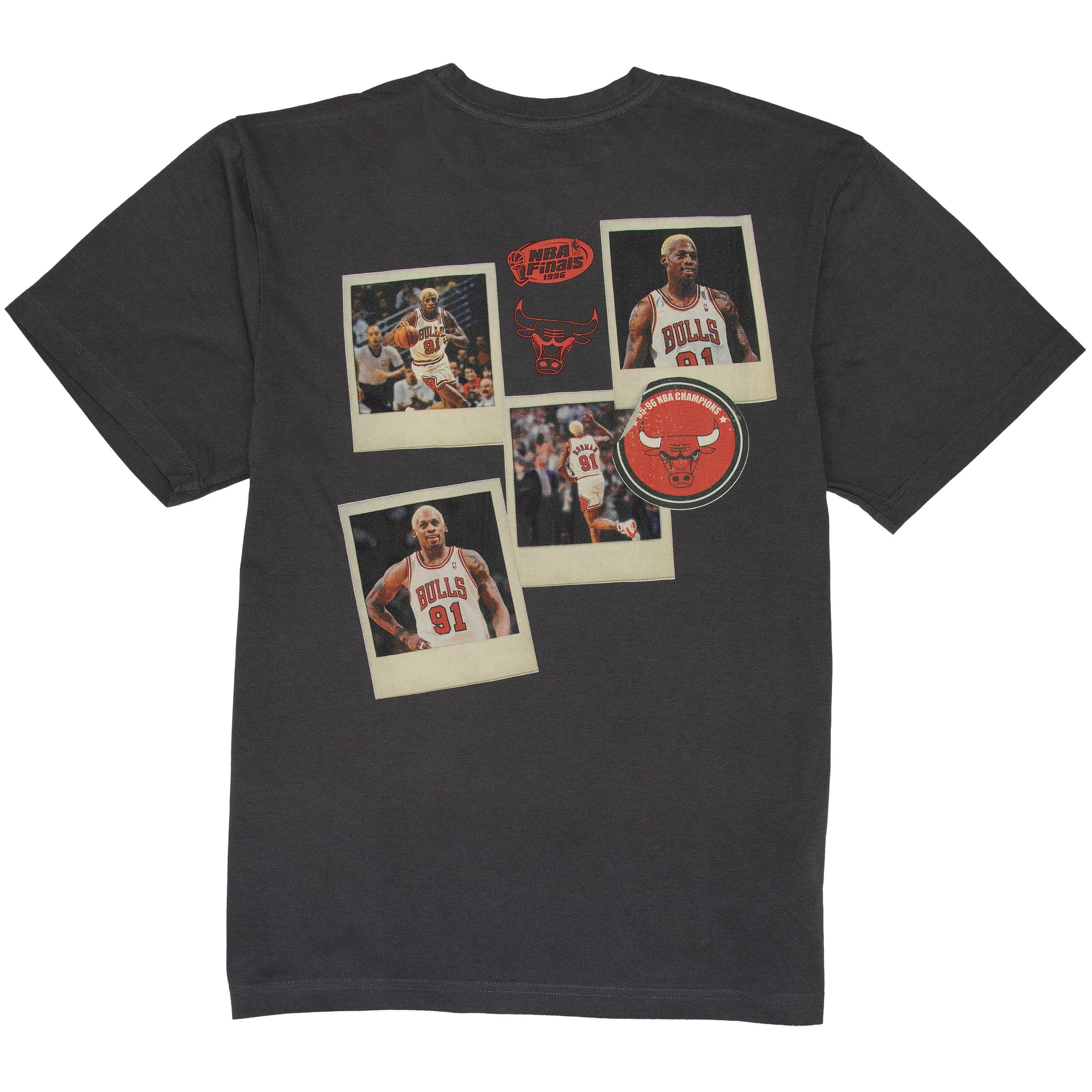 Dennis Rodman #91 Chicago Bulls Polaroid Photo Backprint Mitchell & Ness NBA T-Shirt Schwarz