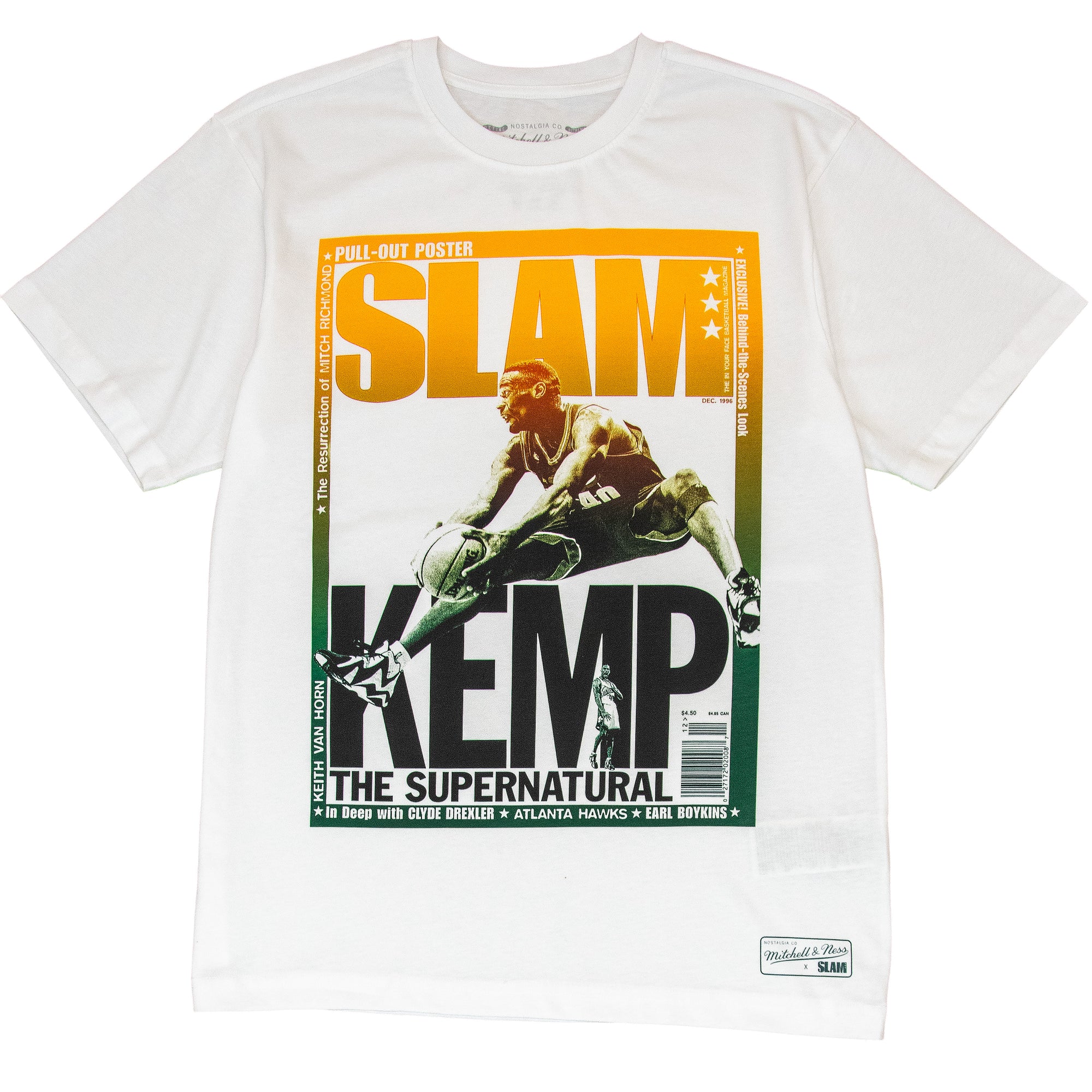 Shawn Kemp Seattle Supersonics Mitchell & Ness Gradient Slam Cover NBA T-Shirt Weiß