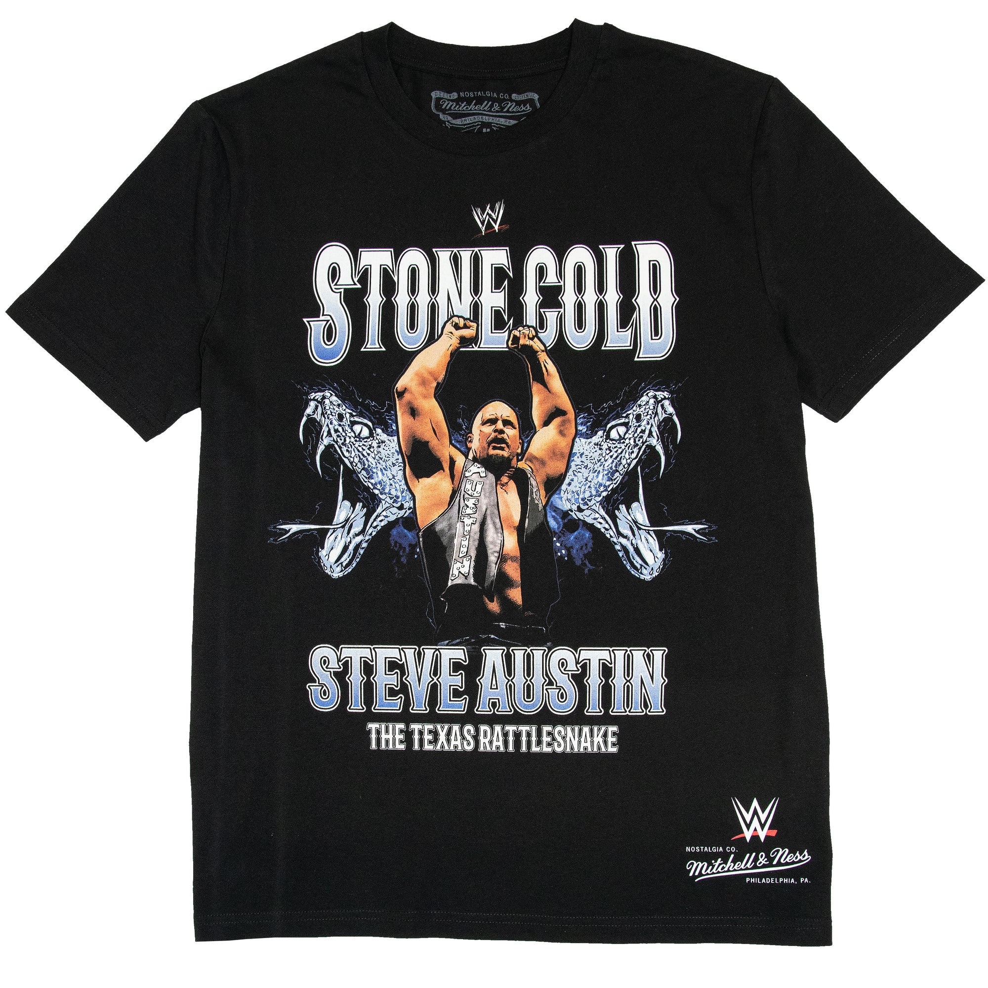 Stone Cold Steve Austin The Texas Rattlesnake Mitchell & Ness WWE Legend T-Shirt Schwarz